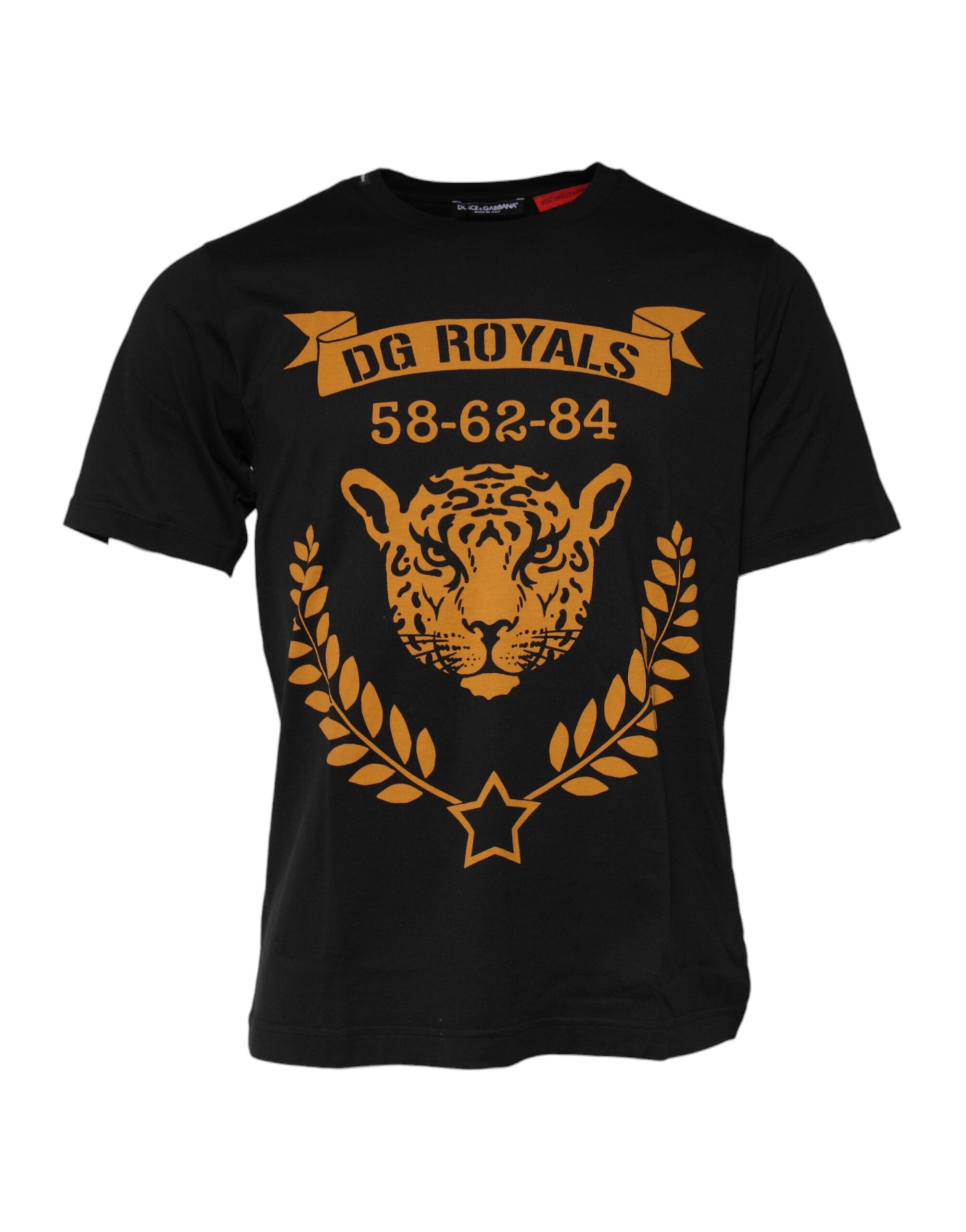 Dolce & Gabbana Black DG Royals Cotton Crew Neck T-shirt Dolce & Gabbana