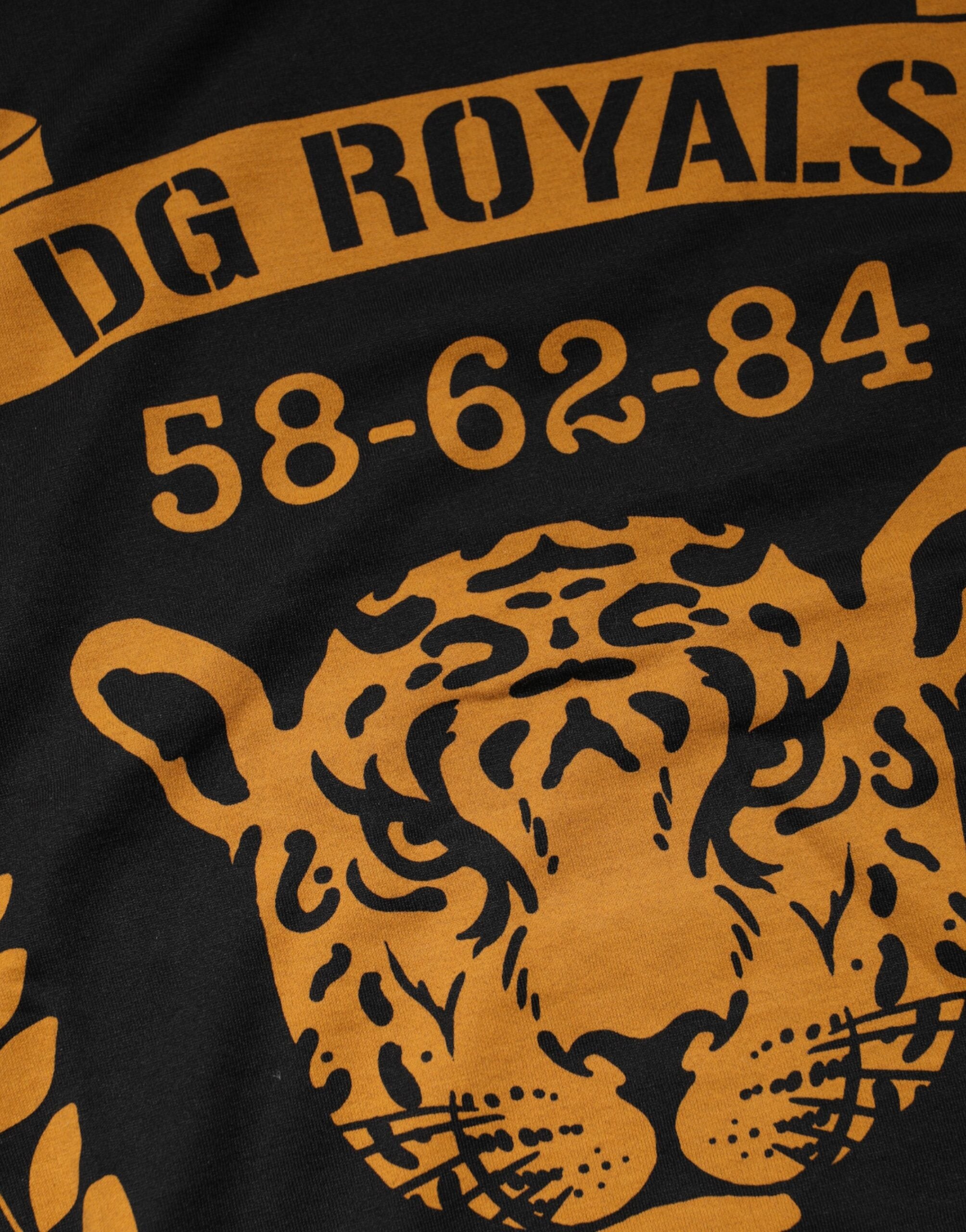 Dolce & Gabbana Black DG Royals Cotton Crew Neck T-shirt Dolce & Gabbana