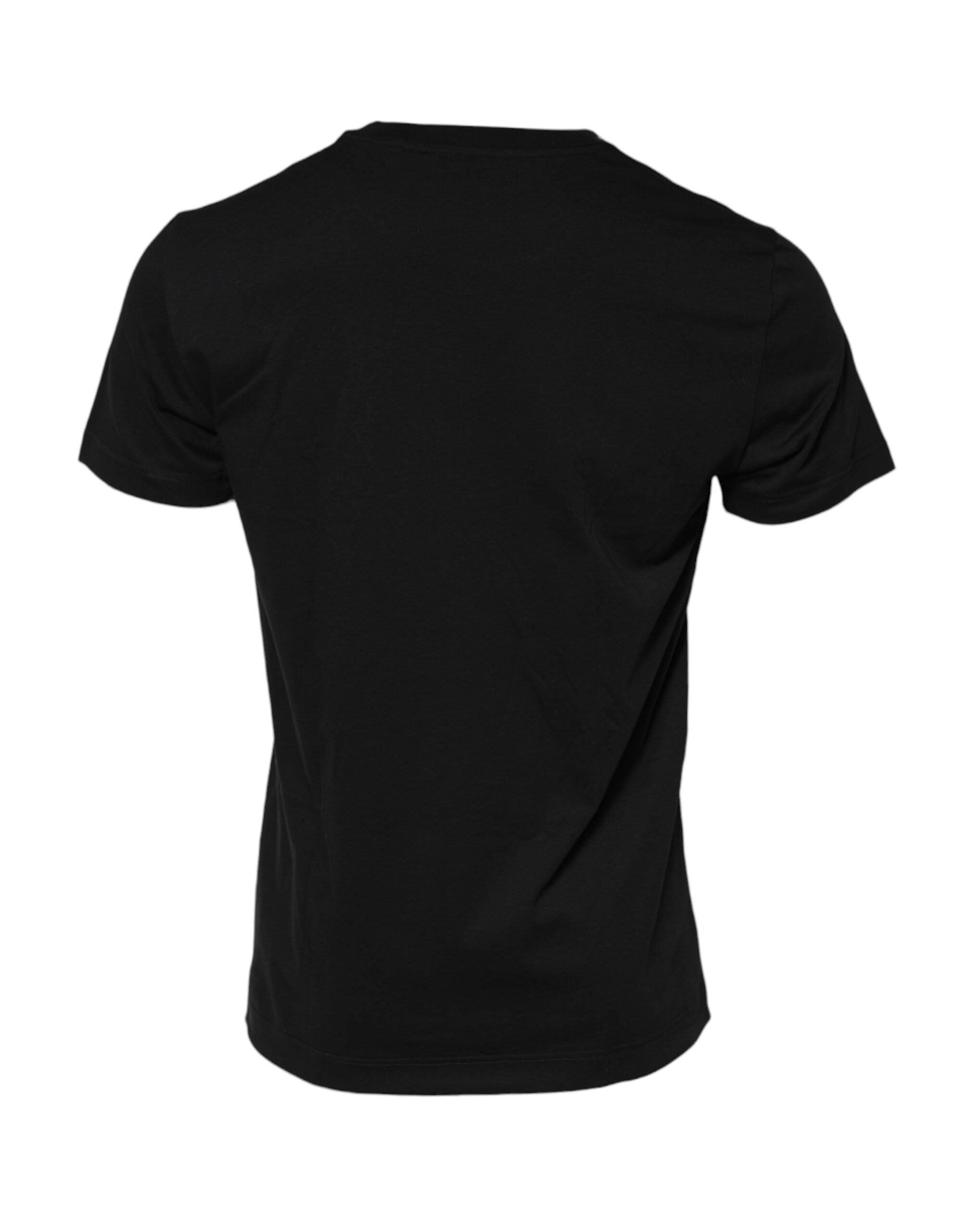 Dolce & Gabbana Black Logo Plaque Cotton Crew Neck T-shirt Dolce & Gabbana