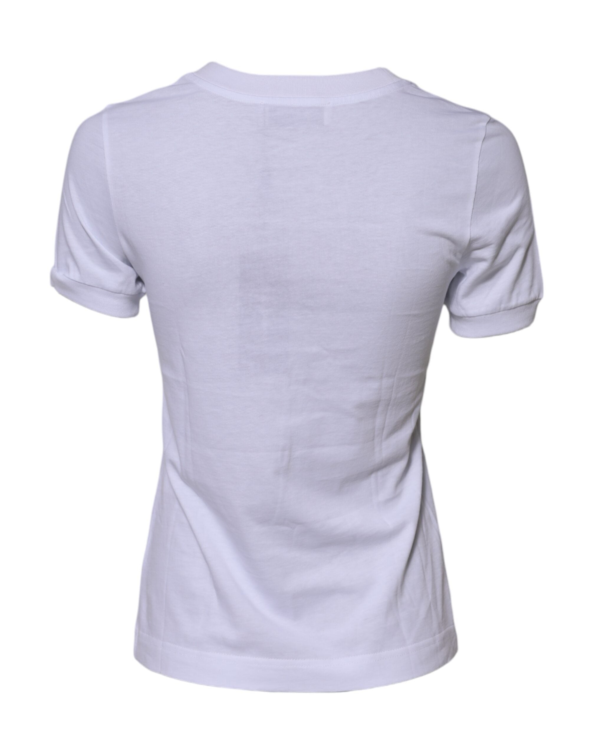 Dolce & Gabbana White Cotton DG Logo Embroidery Top T-shirt Dolce & Gabbana
