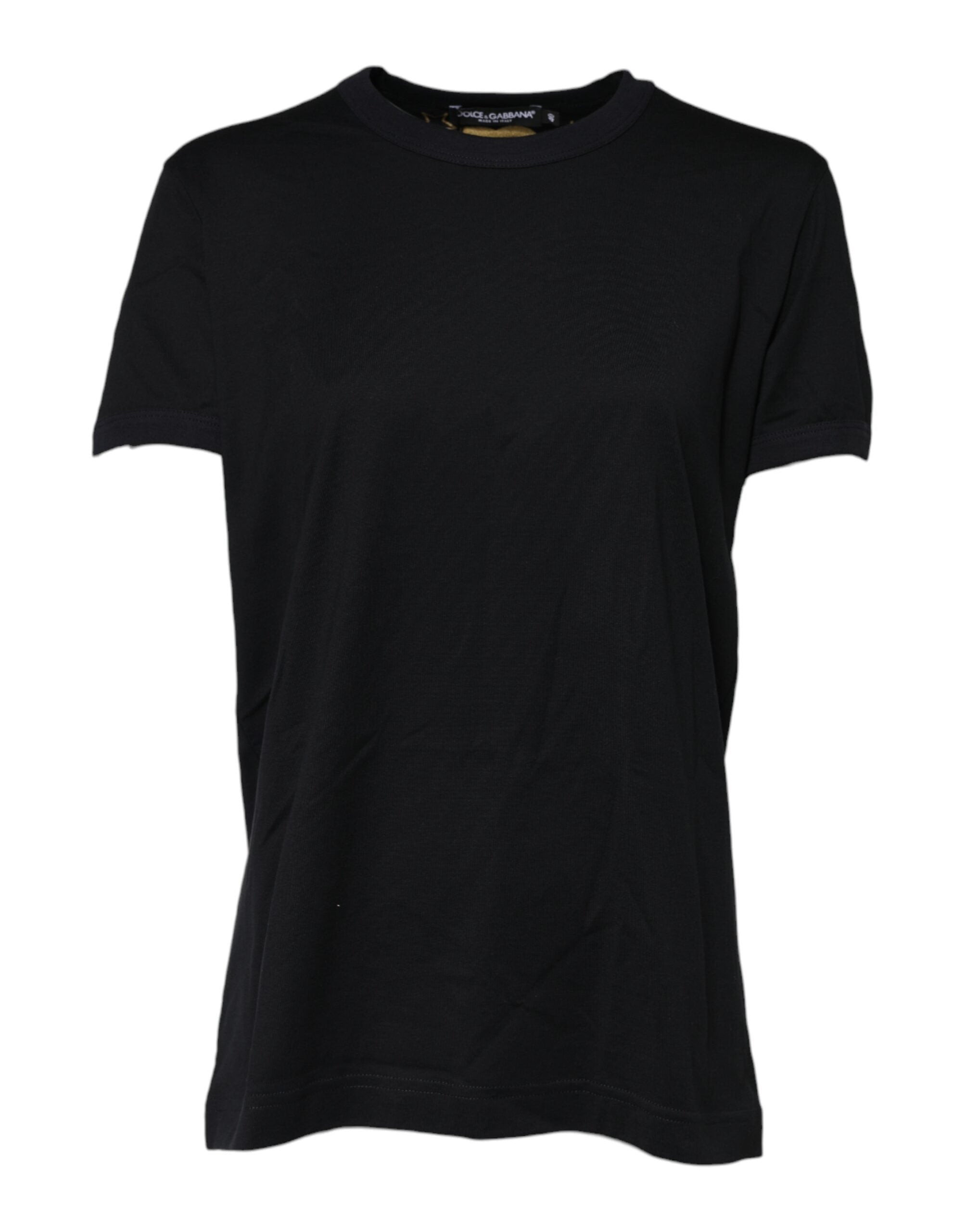 Dolce & Gabbana Black Cotton DG Print Short Sleeve Top T-shirt Dolce & Gabbana
