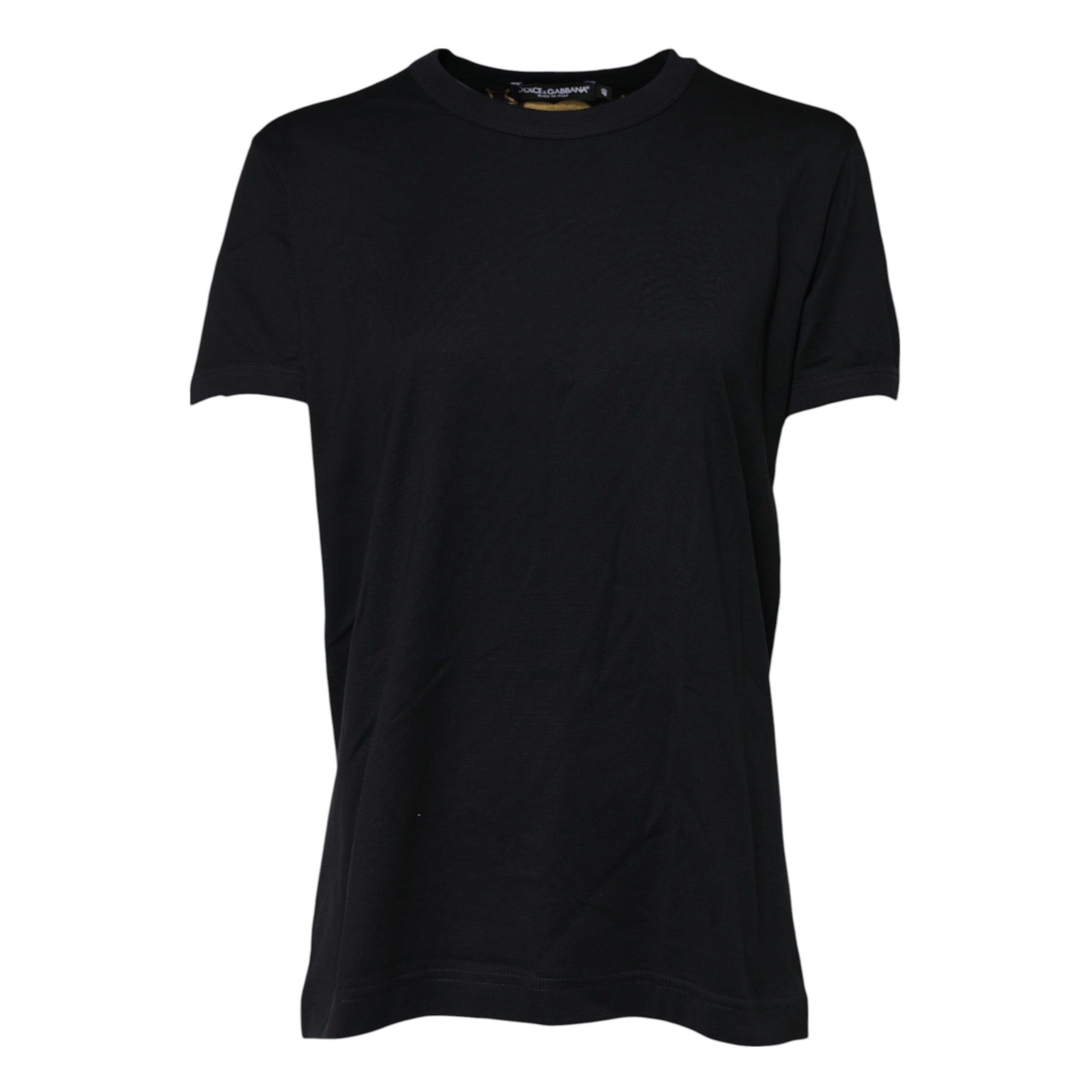 Dolce & Gabbana Black Cotton DG Print Short Sleeve Top T-shirt Dolce & Gabbana