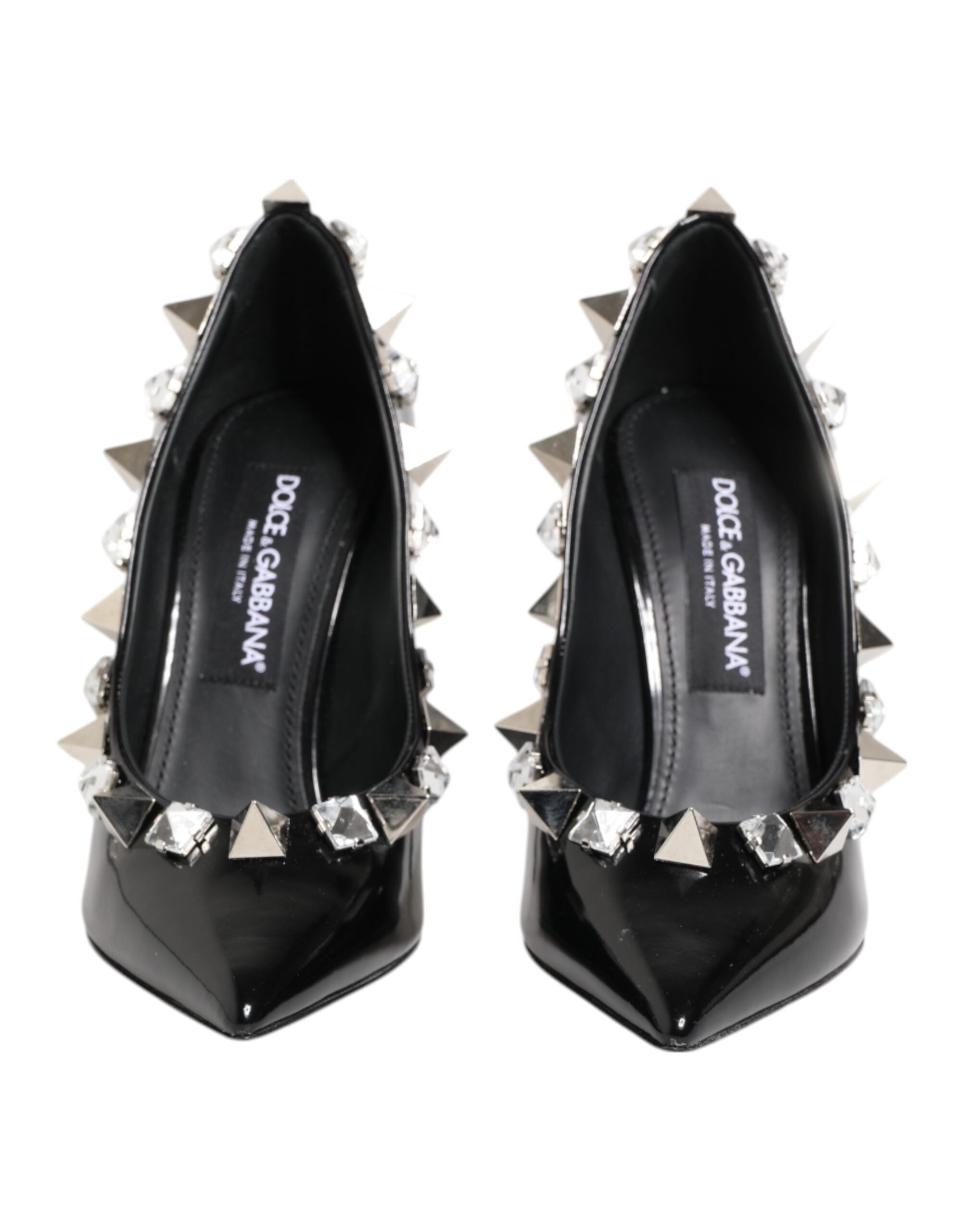Dolce & Gabbana Black Crystals Studs Stiletto Pumps Shoes Dolce & Gabbana