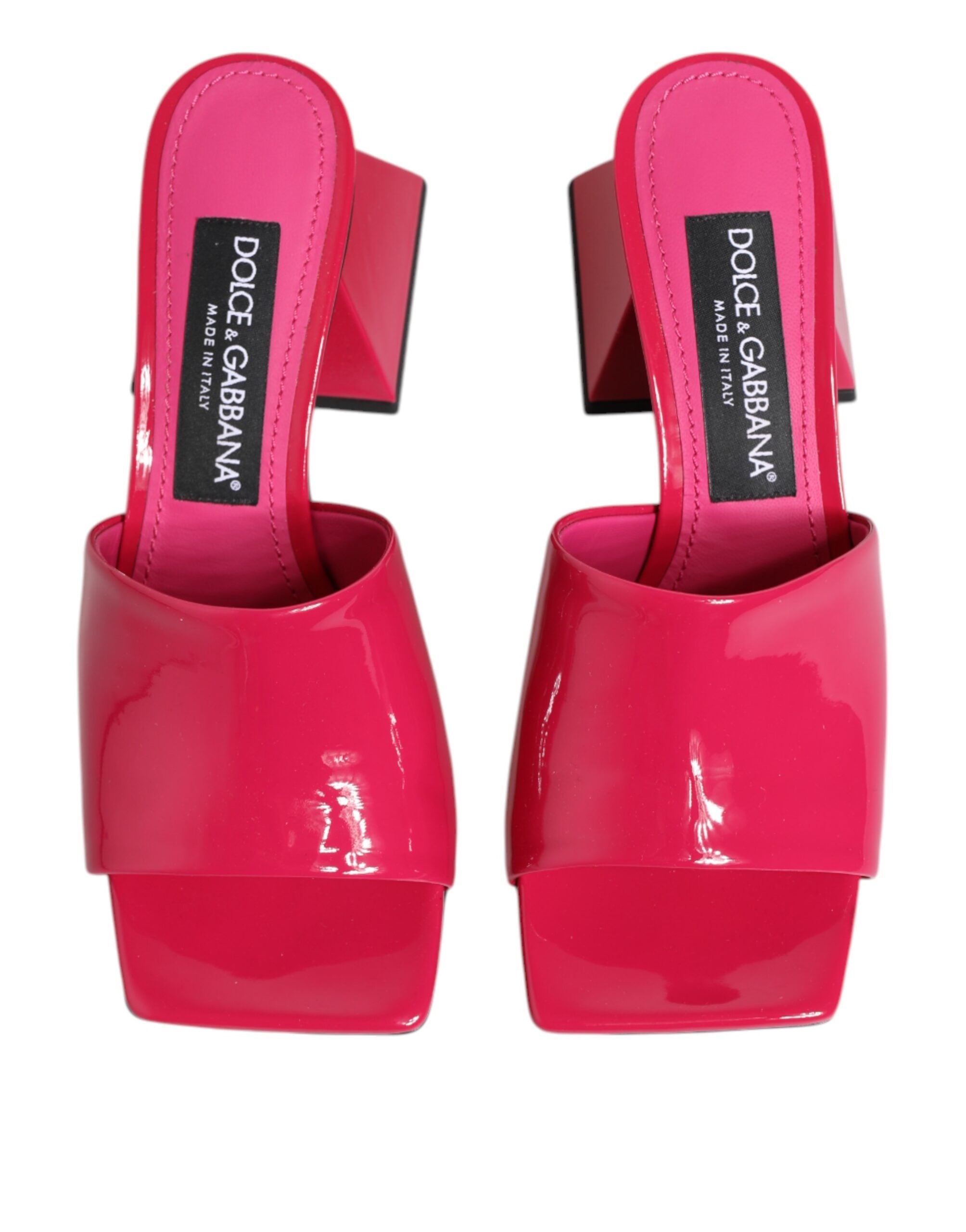 Dolce & Gabbana Pink Open Toe Block Heel Mules Sandals Shoes Dolce & Gabbana