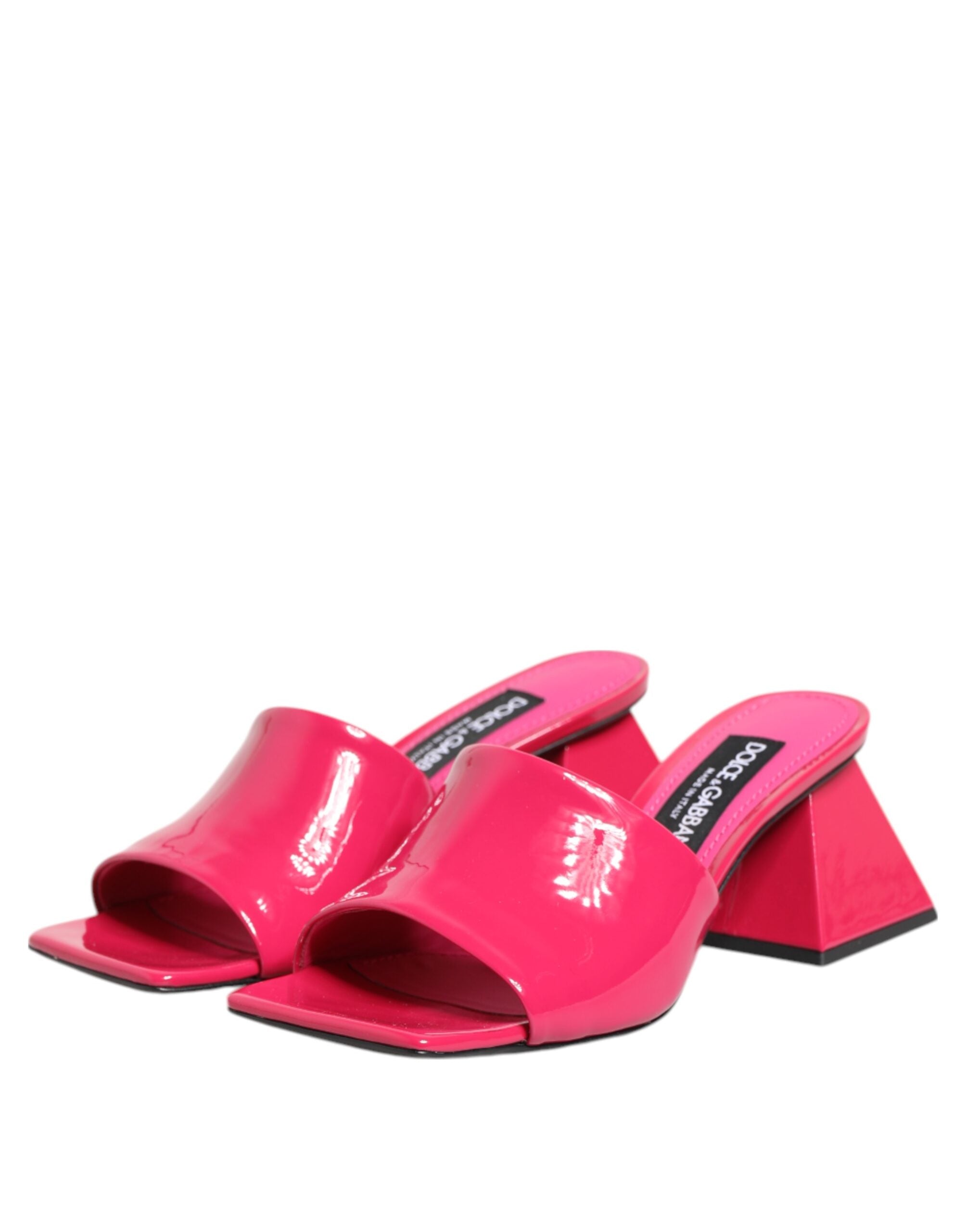 Dolce & Gabbana Pink Open Toe Block Heel Mules Sandals Shoes Dolce & Gabbana