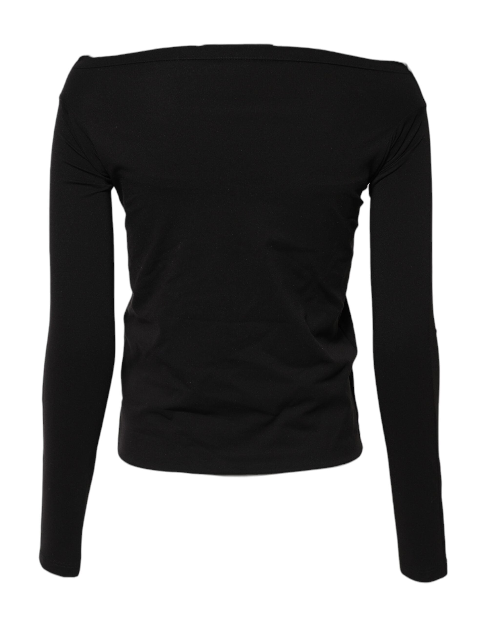 Dolce & Gabbana Black Wool Shrug Crew Neck Pullover Sweater Dolce & Gabbana