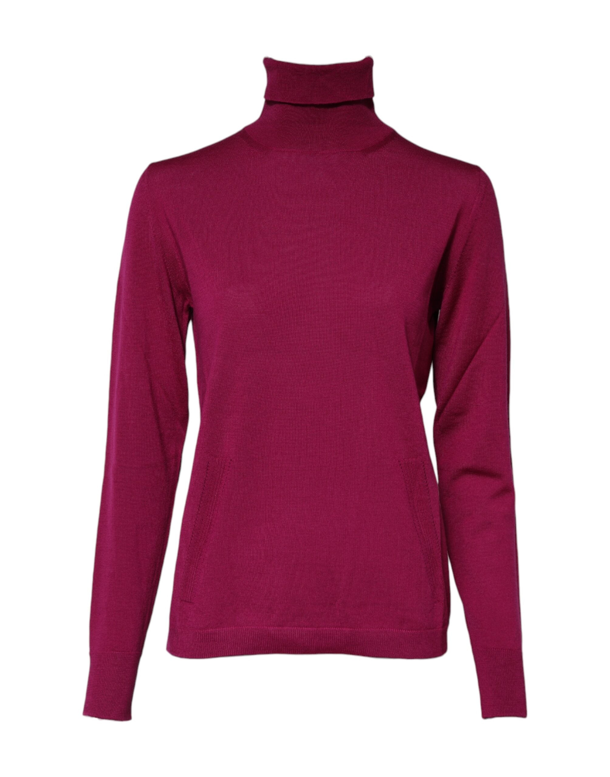 Dolce & Gabbana Fuchsia Wool Long Sleeves Turtleneck Sweater Dolce & Gabbana