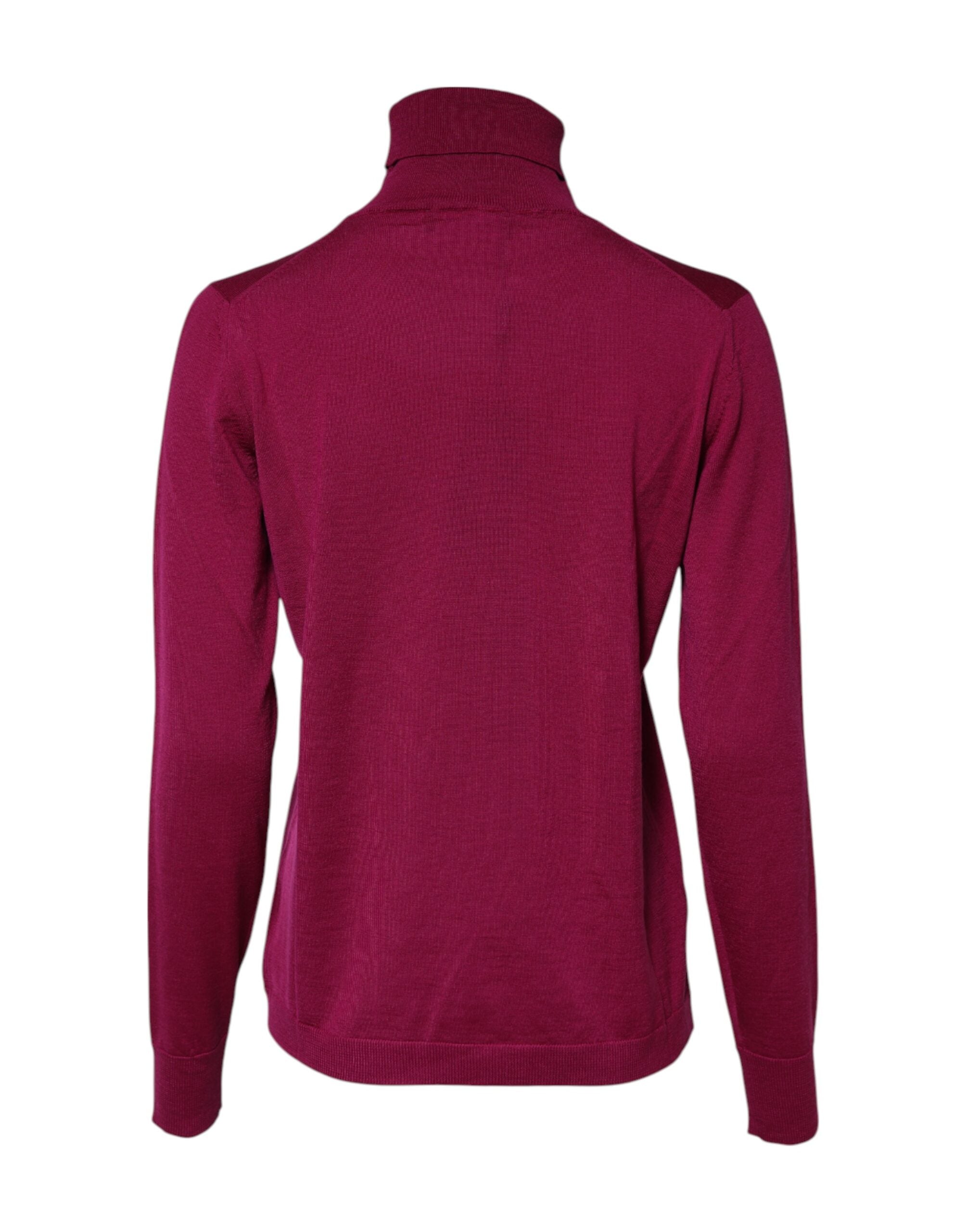Dolce & Gabbana Fuchsia Wool Long Sleeves Turtleneck Sweater Dolce & Gabbana