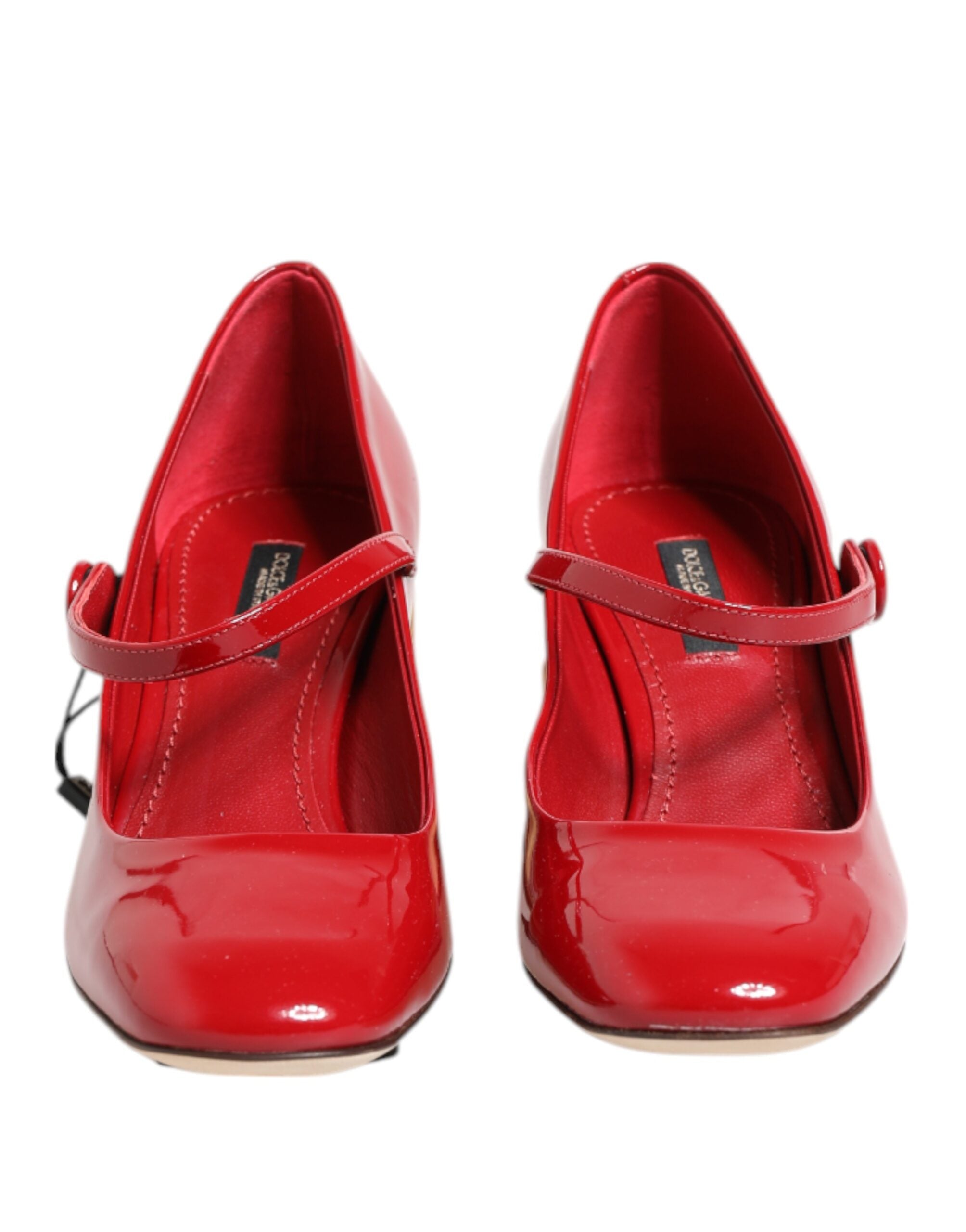 Dolce & Gabbana Red Leather DG Logo Heels Sandals Shoes Dolce & Gabbana