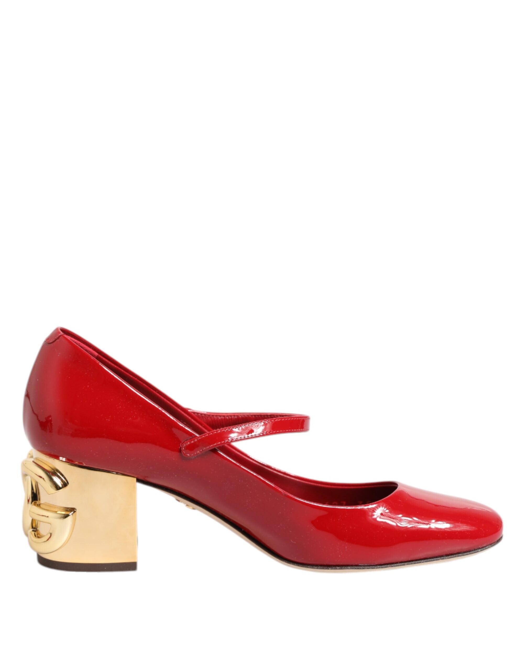 Dolce & Gabbana Red Leather DG Logo Heels Sandals Shoes Dolce & Gabbana