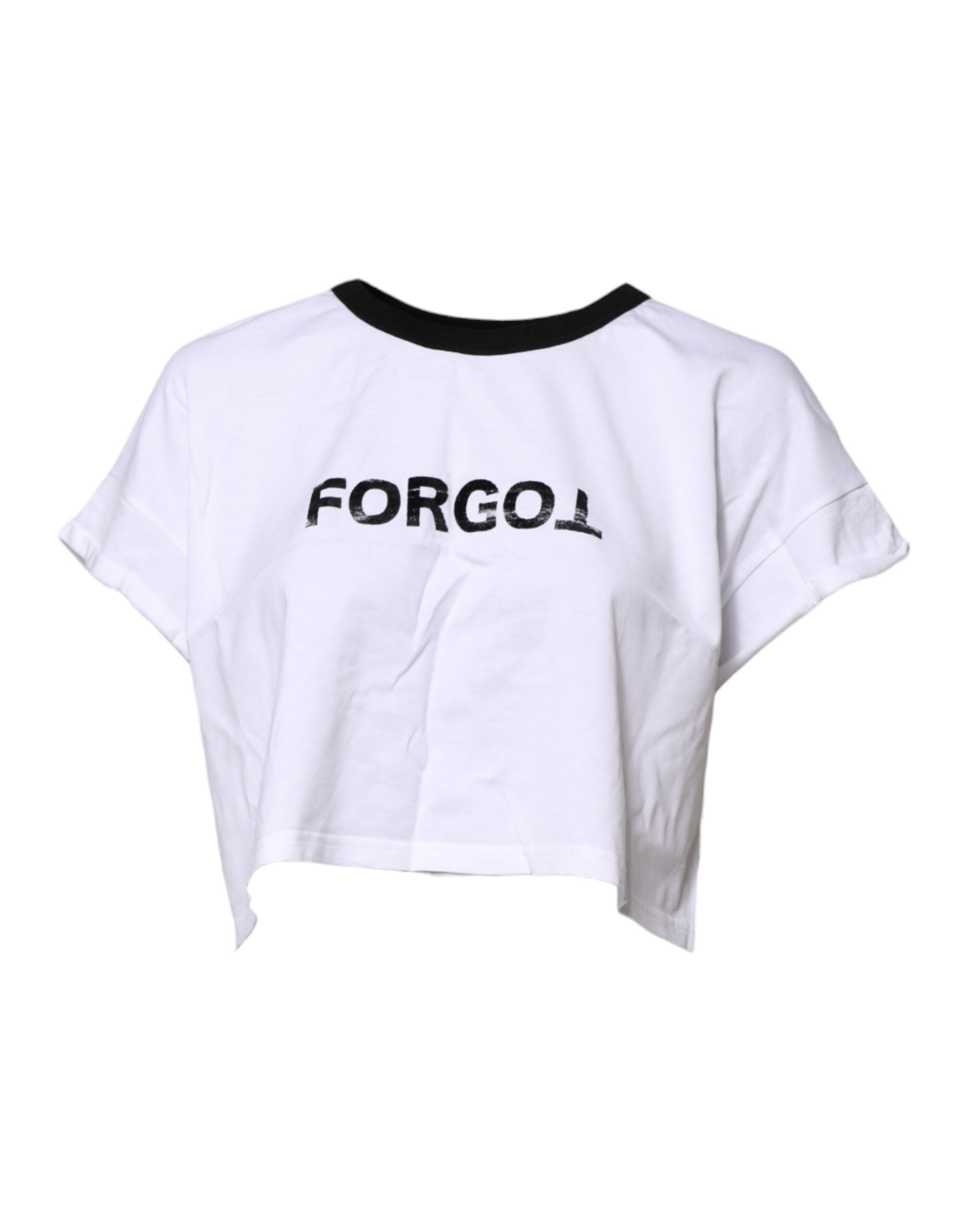 Dolce & Gabbana White Cotton Crew Neck Cropped Top T-shirt Dolce & Gabbana