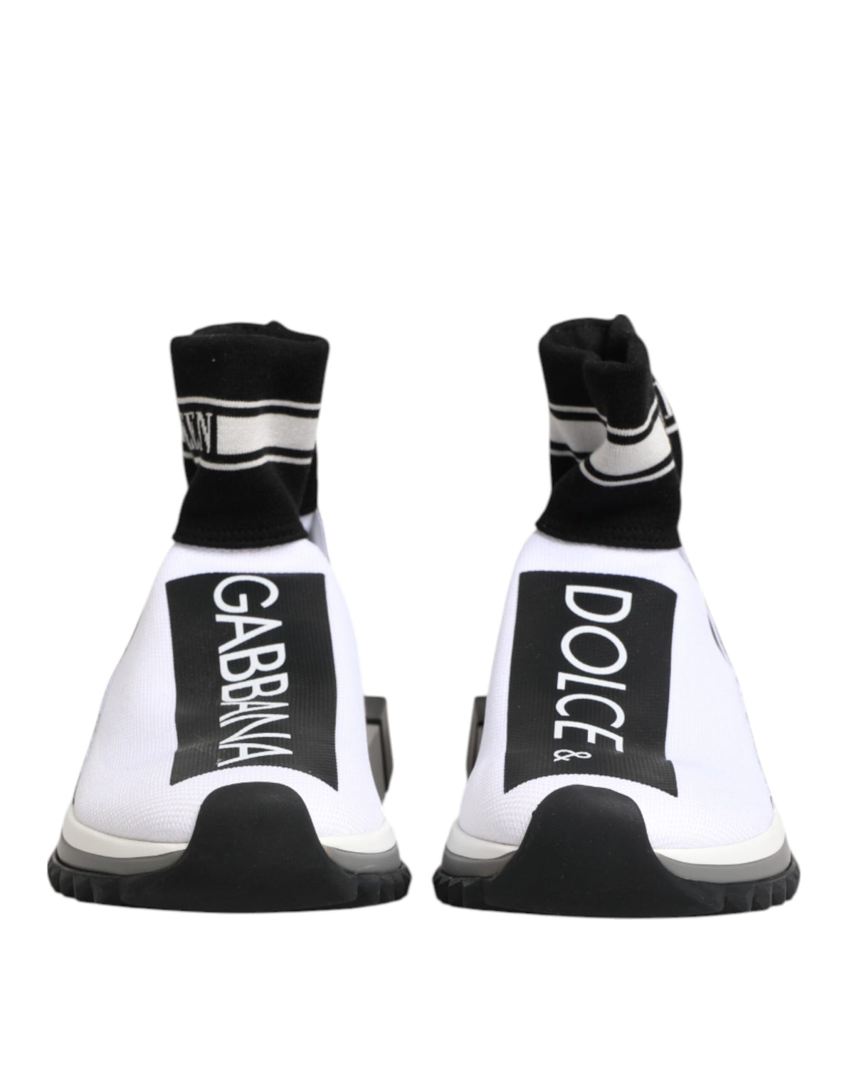 Dolce & Gabbana White Black Sorrento Socks Sneakers Shoes