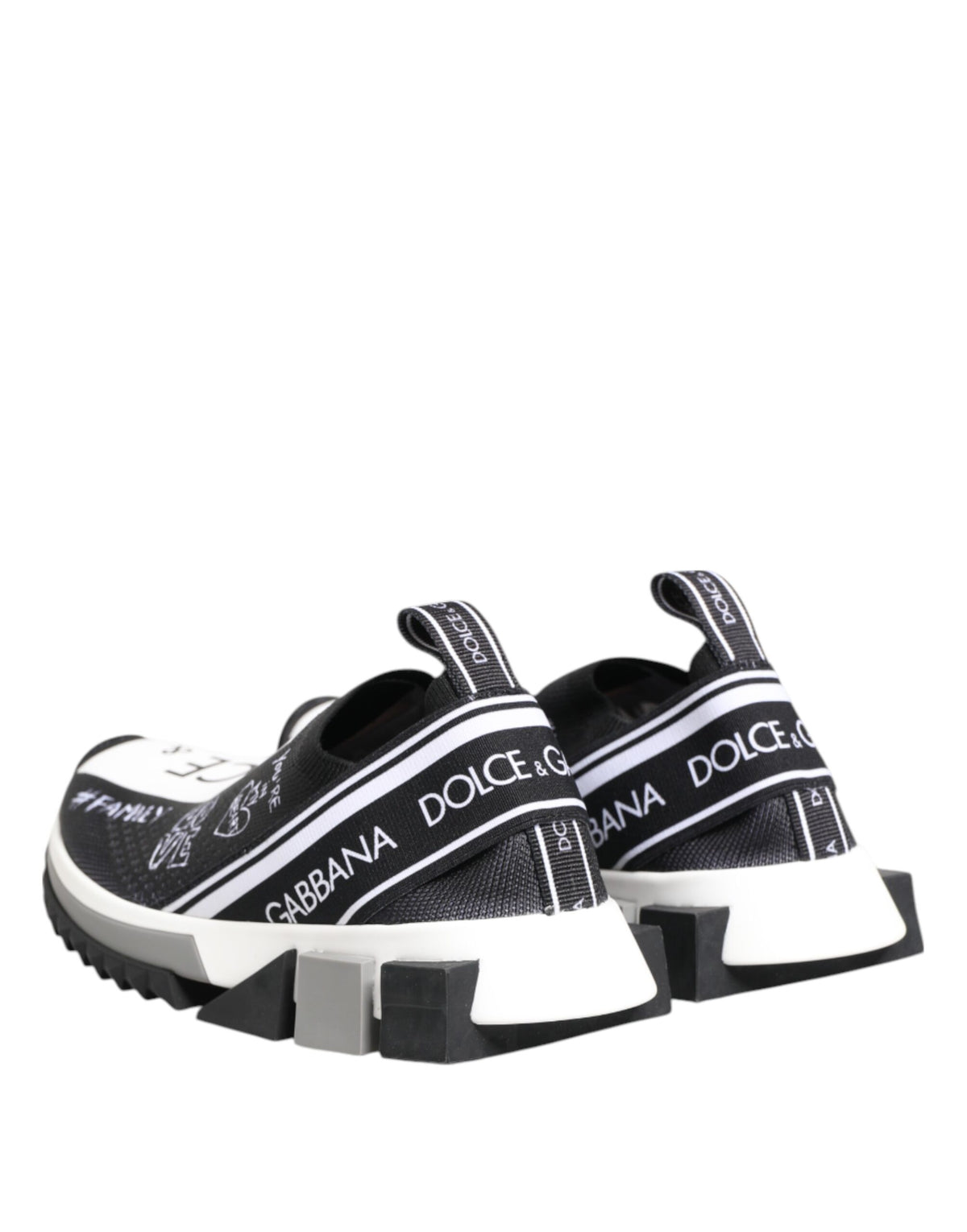Dolce & Gabbana Black White Sorrento Low Top Sneakers Shoes