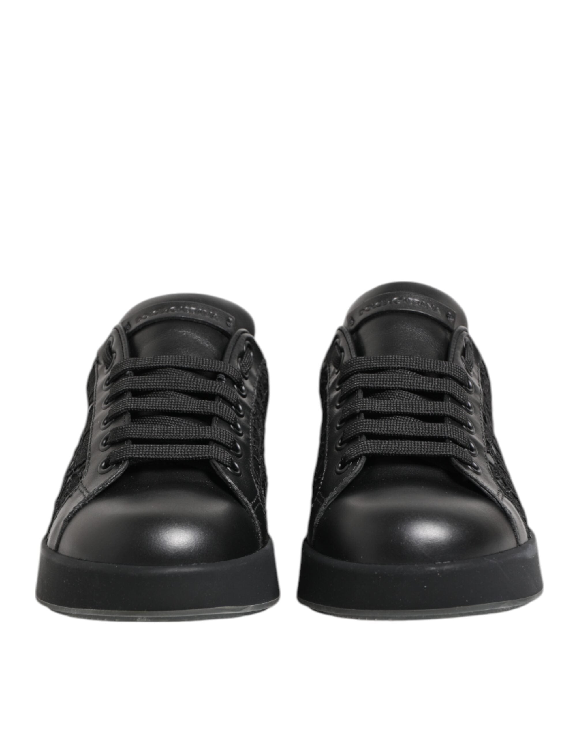 Dolce & Gabbana Black Floral Lace Low Top Sneakers Shoes Dolce & Gabbana
