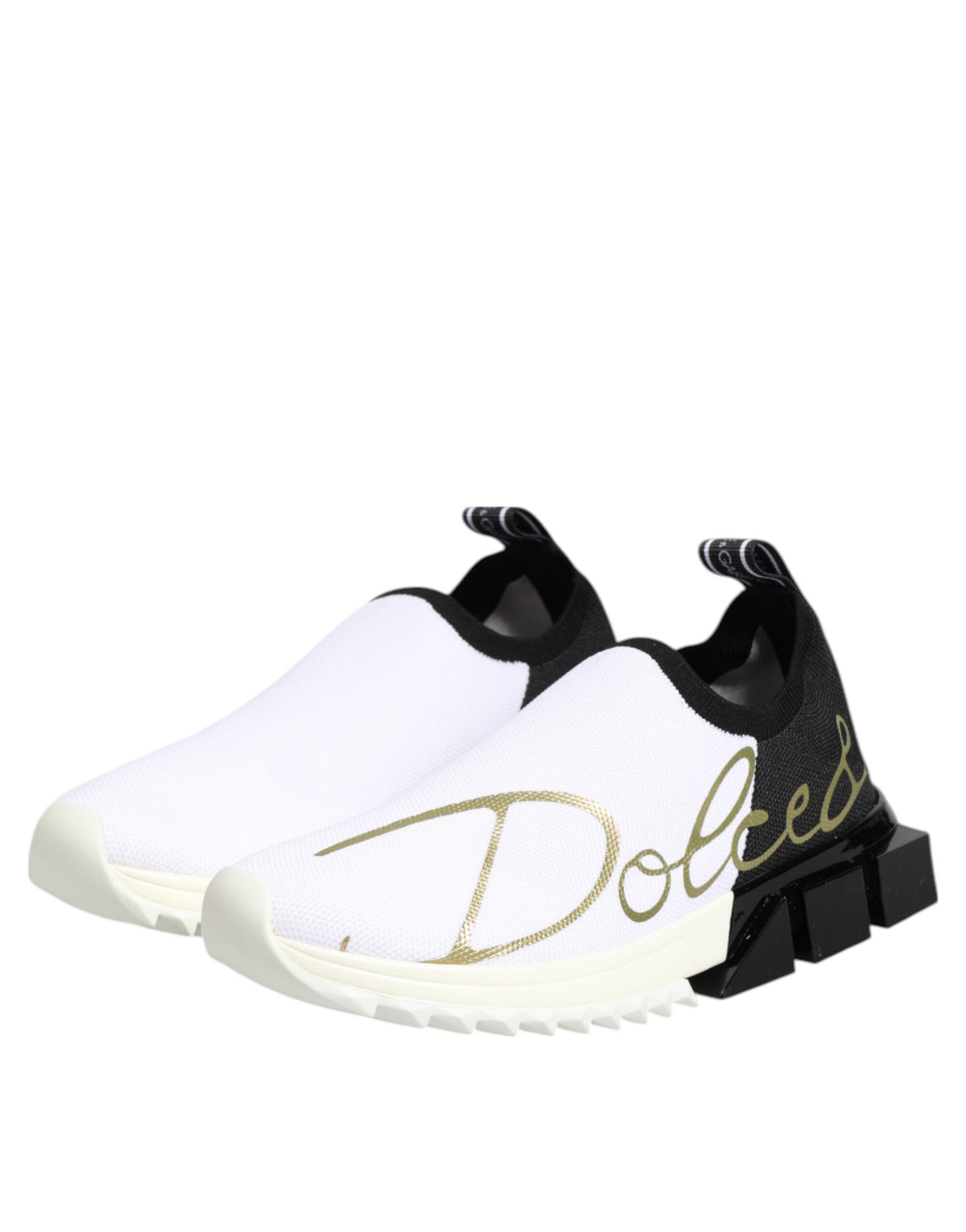 Dolce & Gabbana White Black Low Top Sorrento Sneakers Shoes