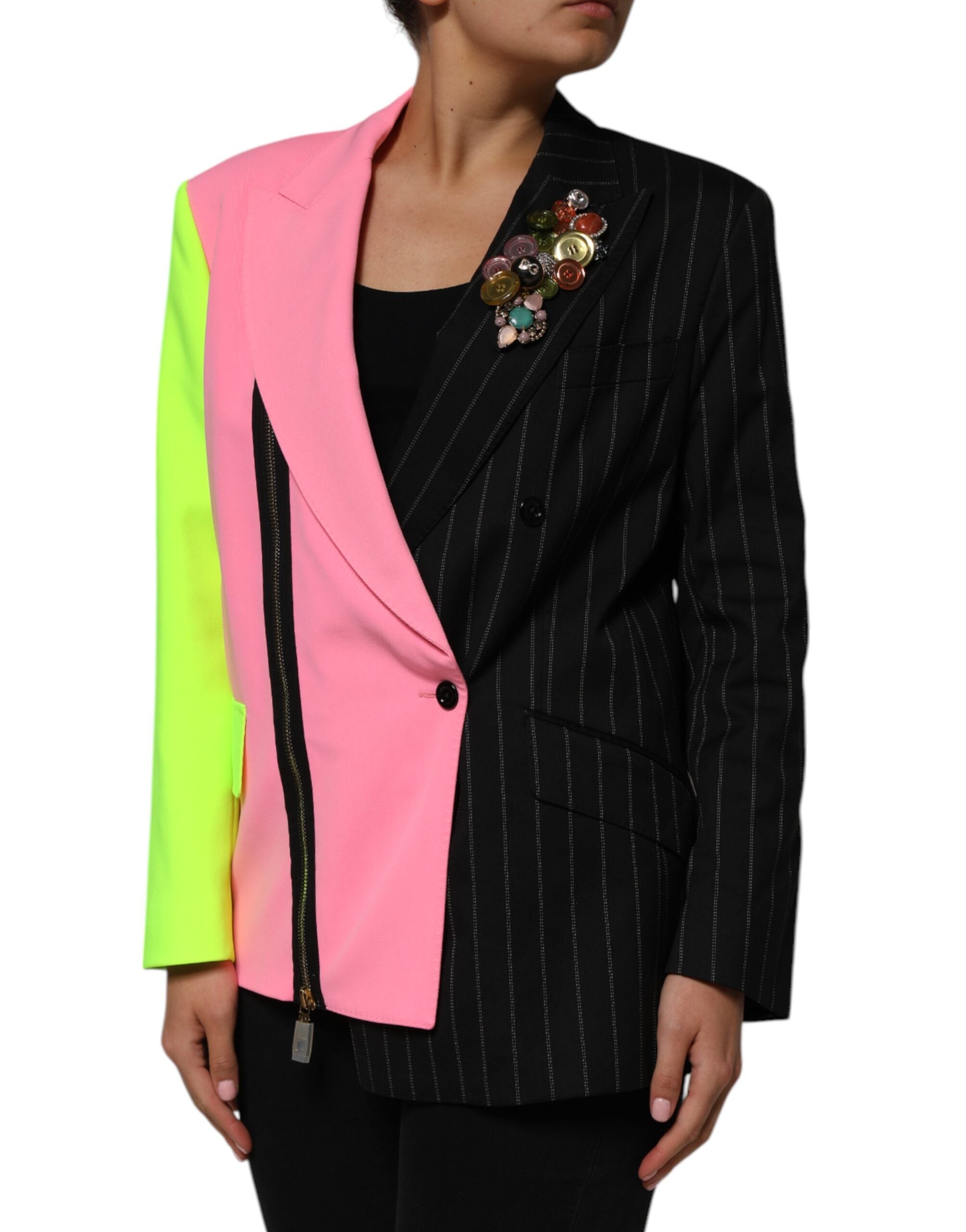 Dolce & Gabbana Multicolor Patchwork Embellished Coat Jacket Dolce & Gabbana