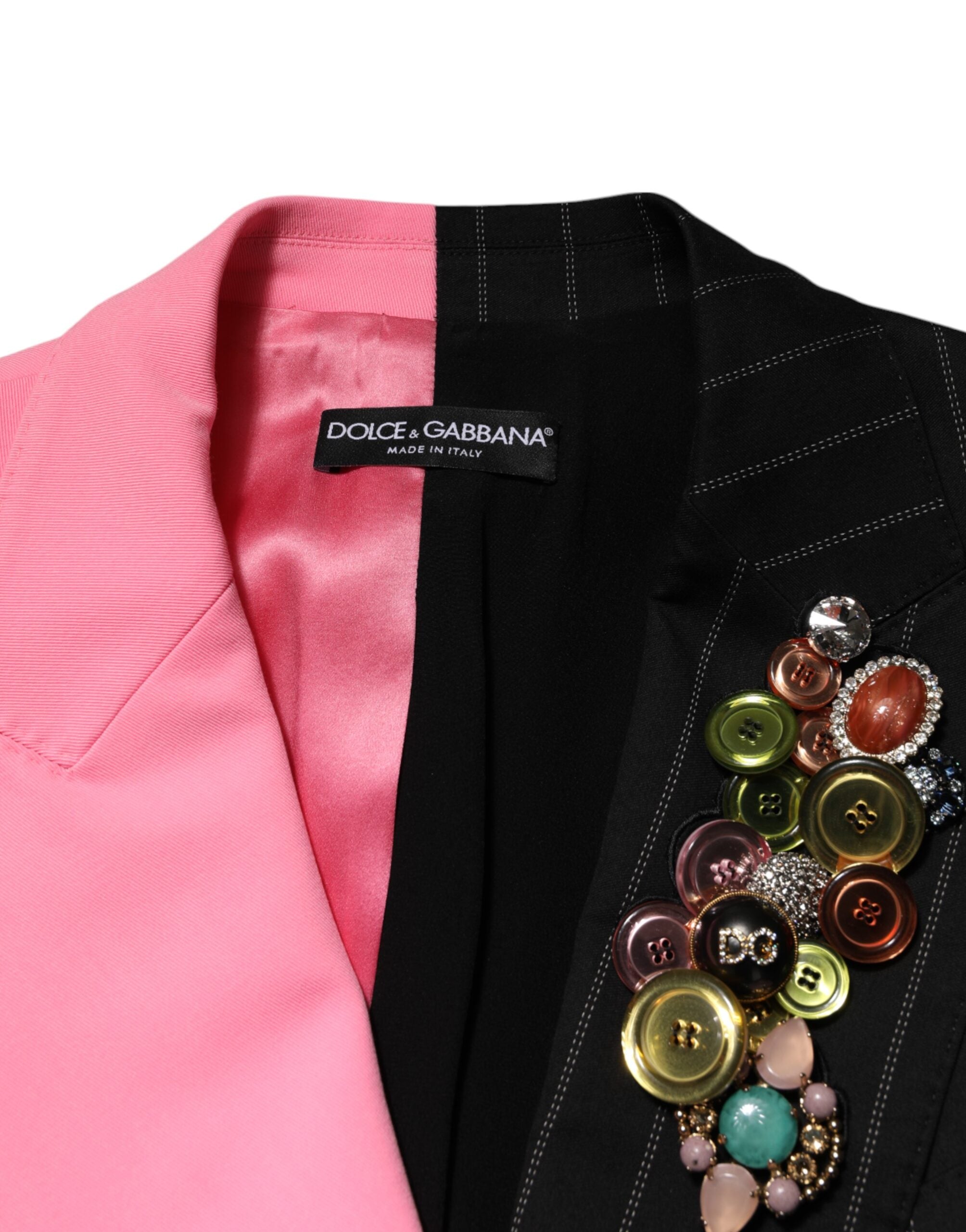 Dolce & Gabbana Multicolor Patchwork Embellished Coat Jacket Dolce & Gabbana