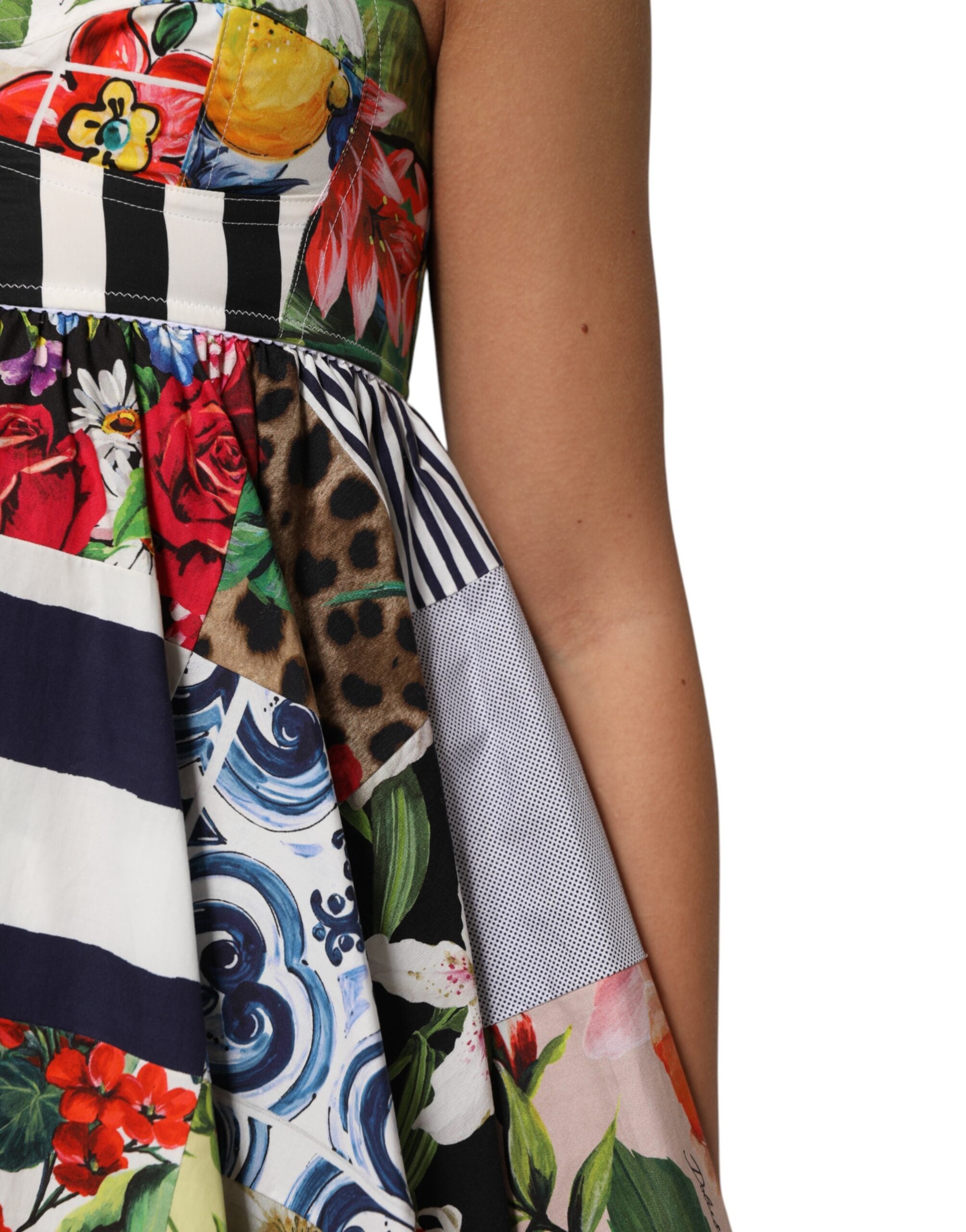 Dolce & Gabbana Multicolor Patchwork Cotton AlineMini Dress Dolce & Gabbana