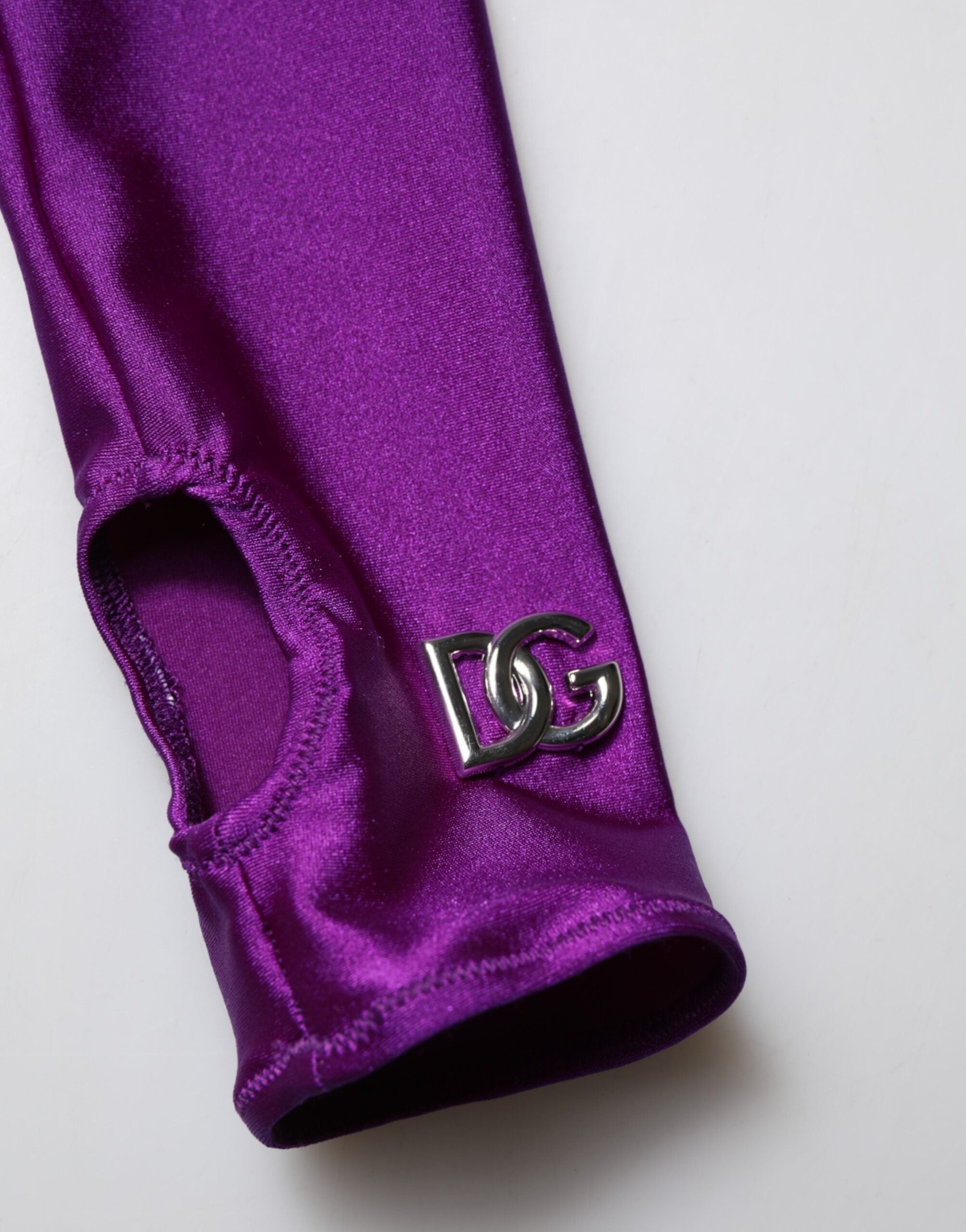 Dolce & Gabbana Purple Nylon Turtleneck Bodycon Jumpsuit Dress Dolce & Gabbana