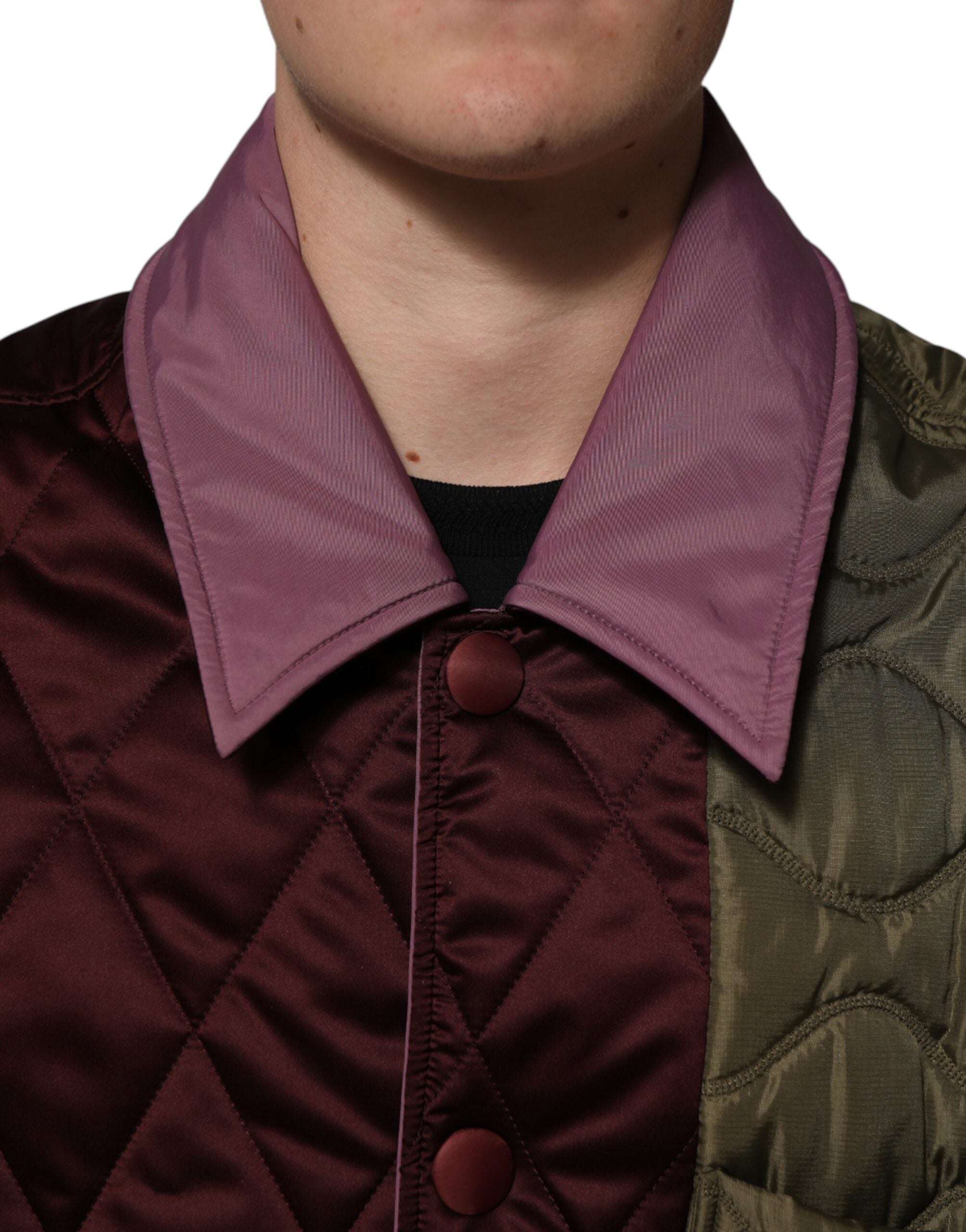 Dolce & Gabbana Multicolor Patchwork PolyesterQuilted Jacket Dolce & Gabbana