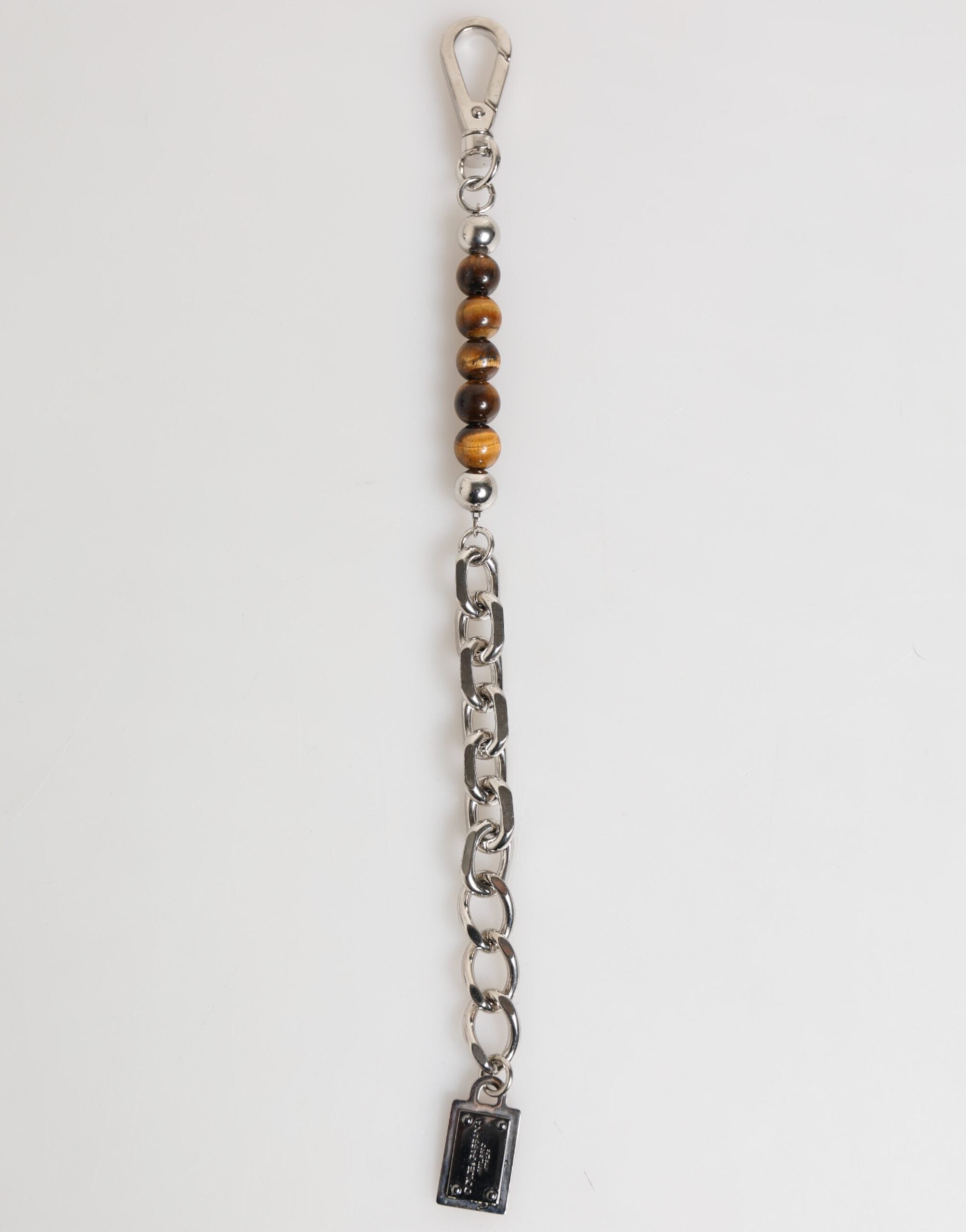 Dolce & Gabbana Silver Chain Brass Beaded Lobster Clasp Logo Men Bracelet Dolce & Gabbana