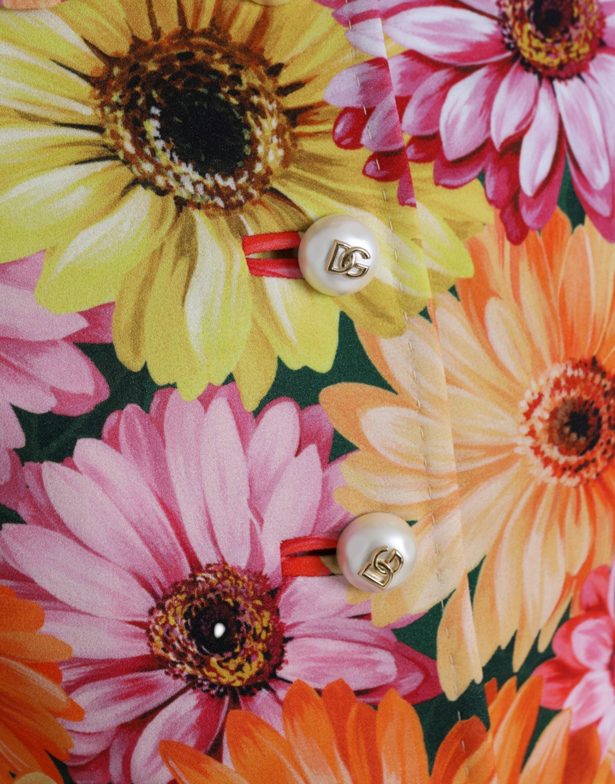 Dolce & Gabbana Multicolor Daisy Print Floral Fantasy Jacket Dolce & Gabbana