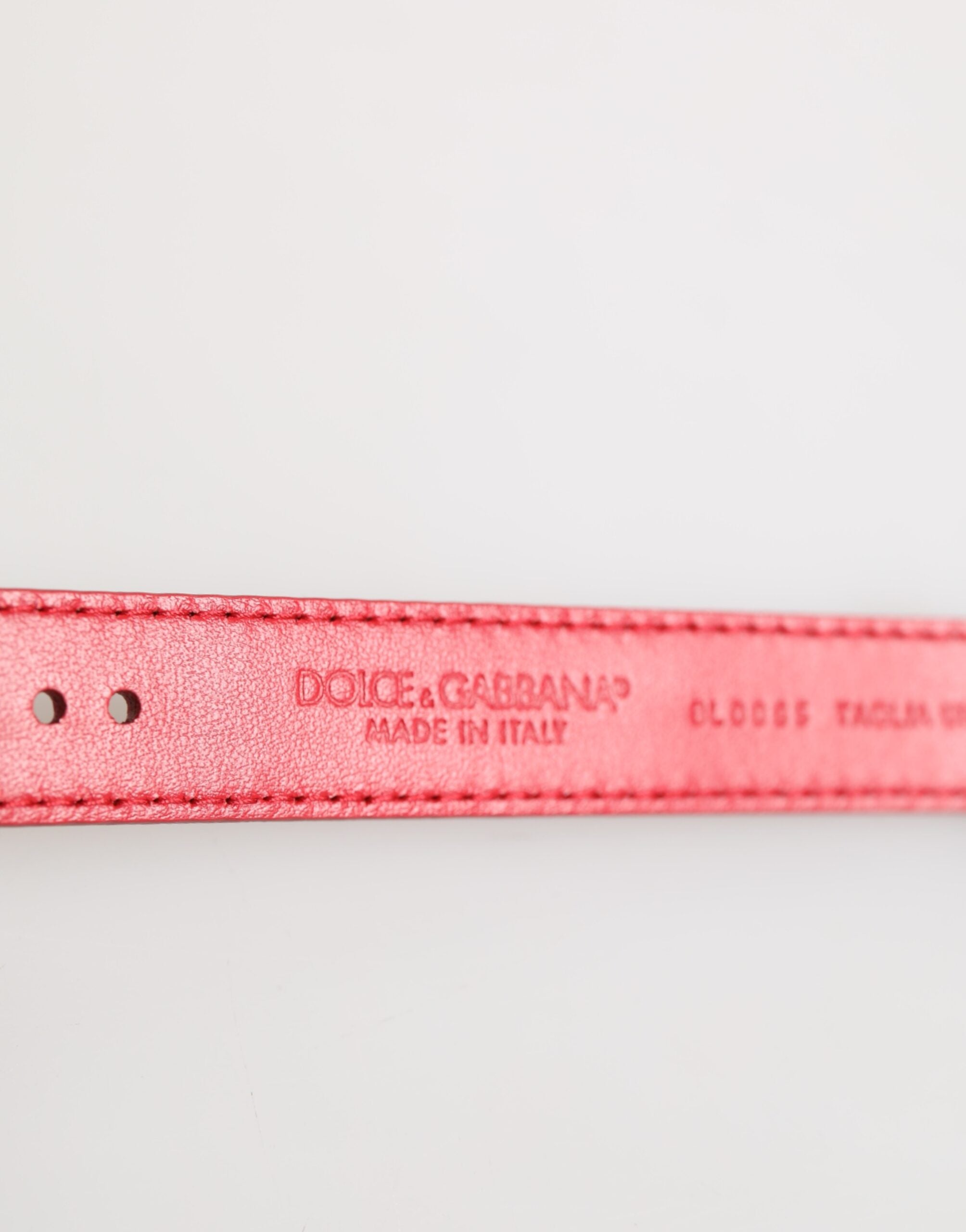 Dolce & Gabbana Red Exotic Leather Gold Tone Metal Buckle Women Armband Dolce & Gabbana
