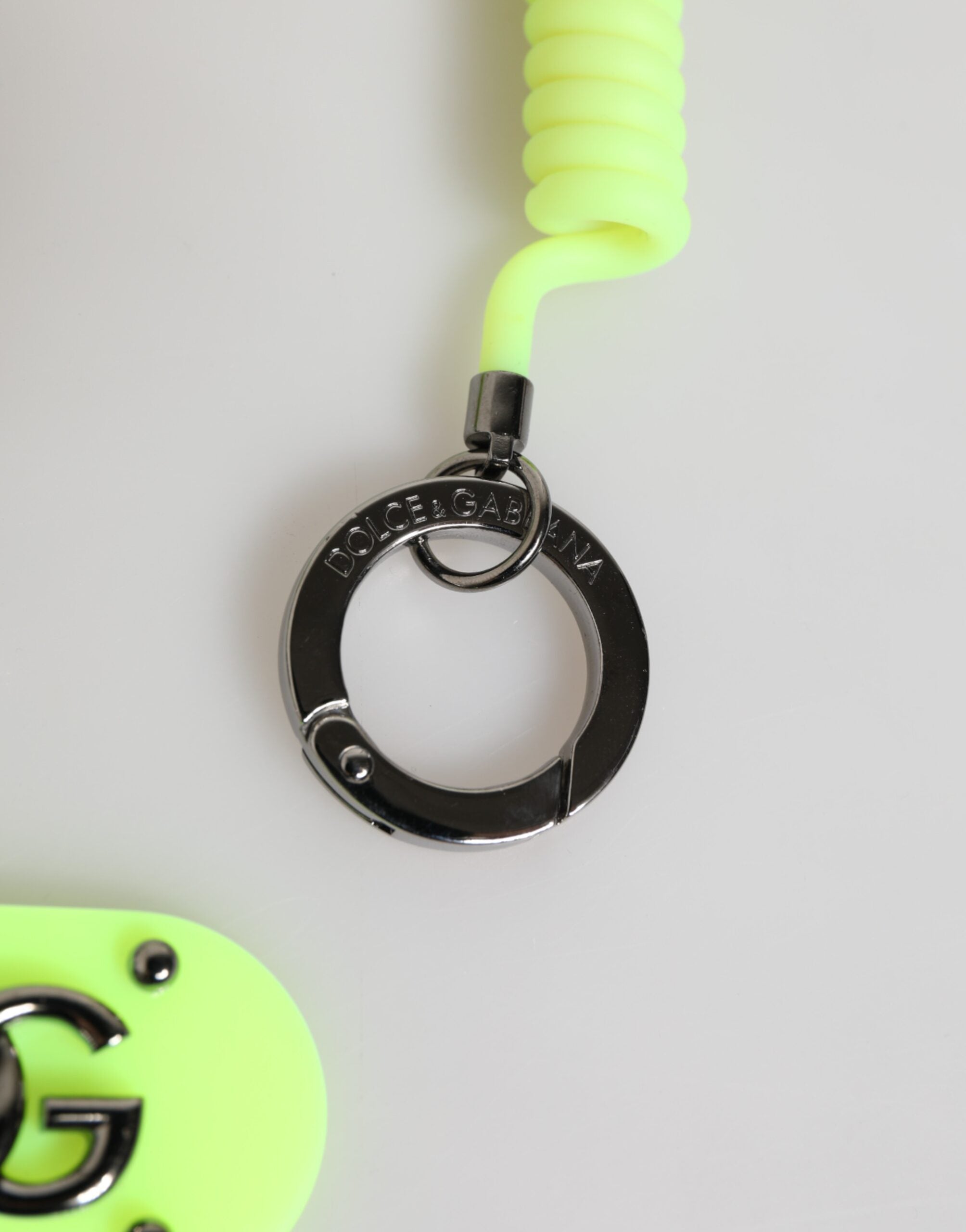 Dolce & Gabbana Green Springy Key Holder DG Logo Men's Keychain Keyring Dolce & Gabbana