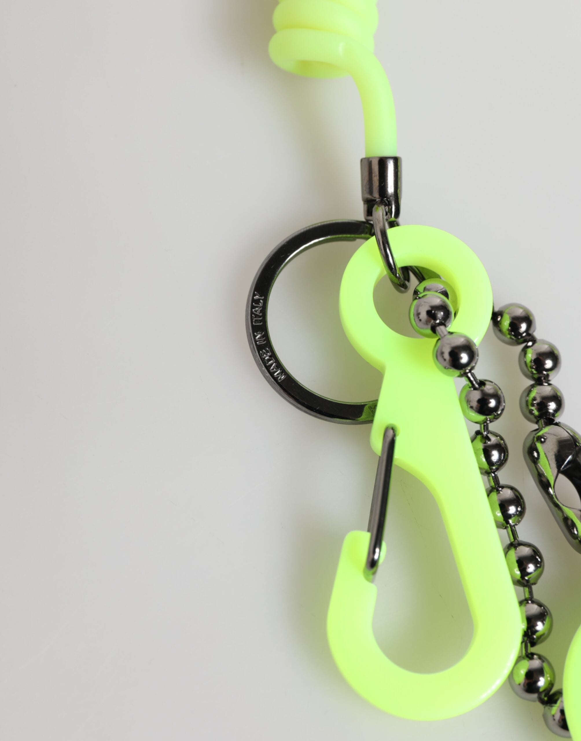 Dolce & Gabbana Green Springy Key Holder DG Logo Men's Keychain Keyring Dolce & Gabbana