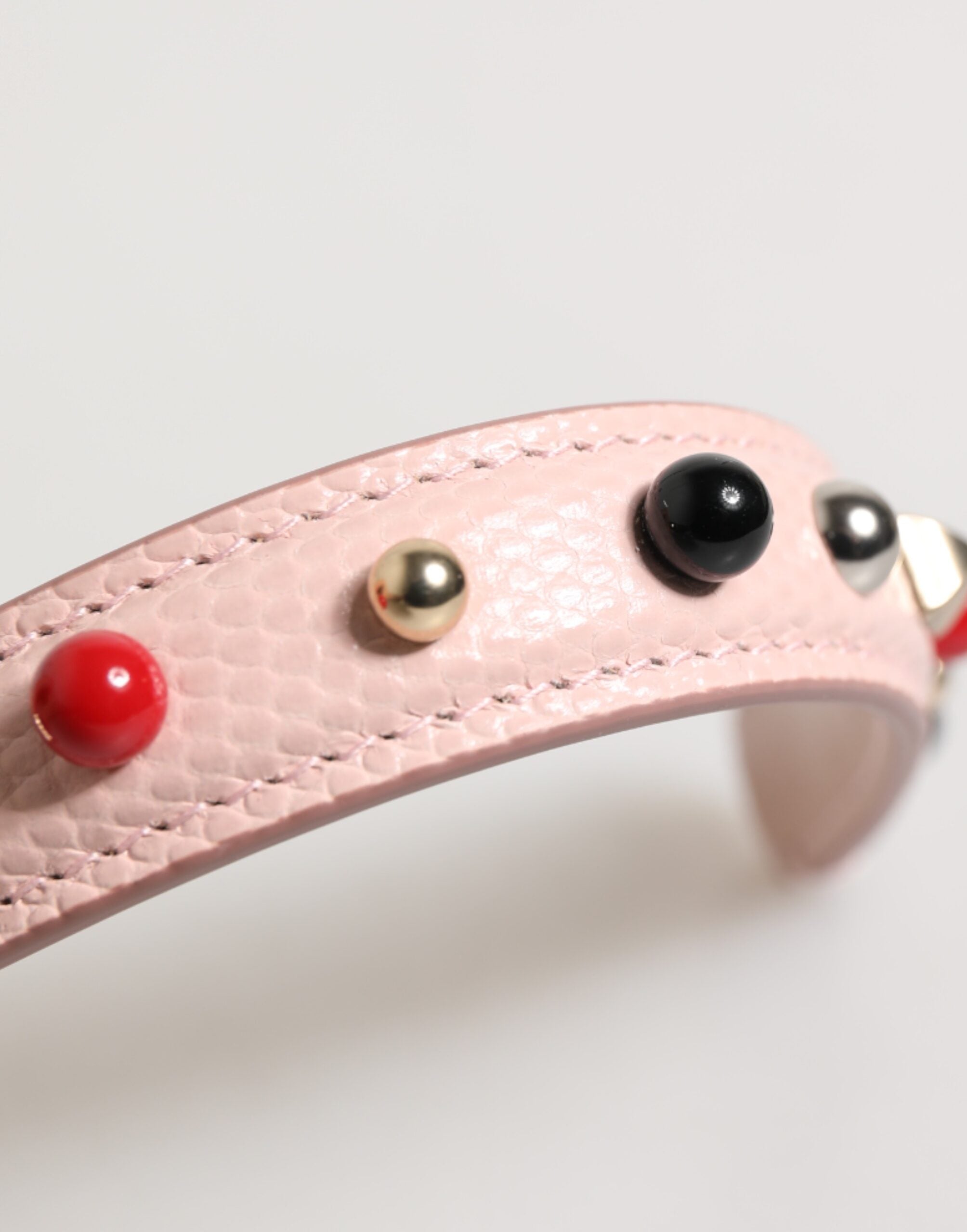 Dolce & Gabbana Light Pink Embellished Leather Bag Handle Shoulder Strap Dolce & Gabbana