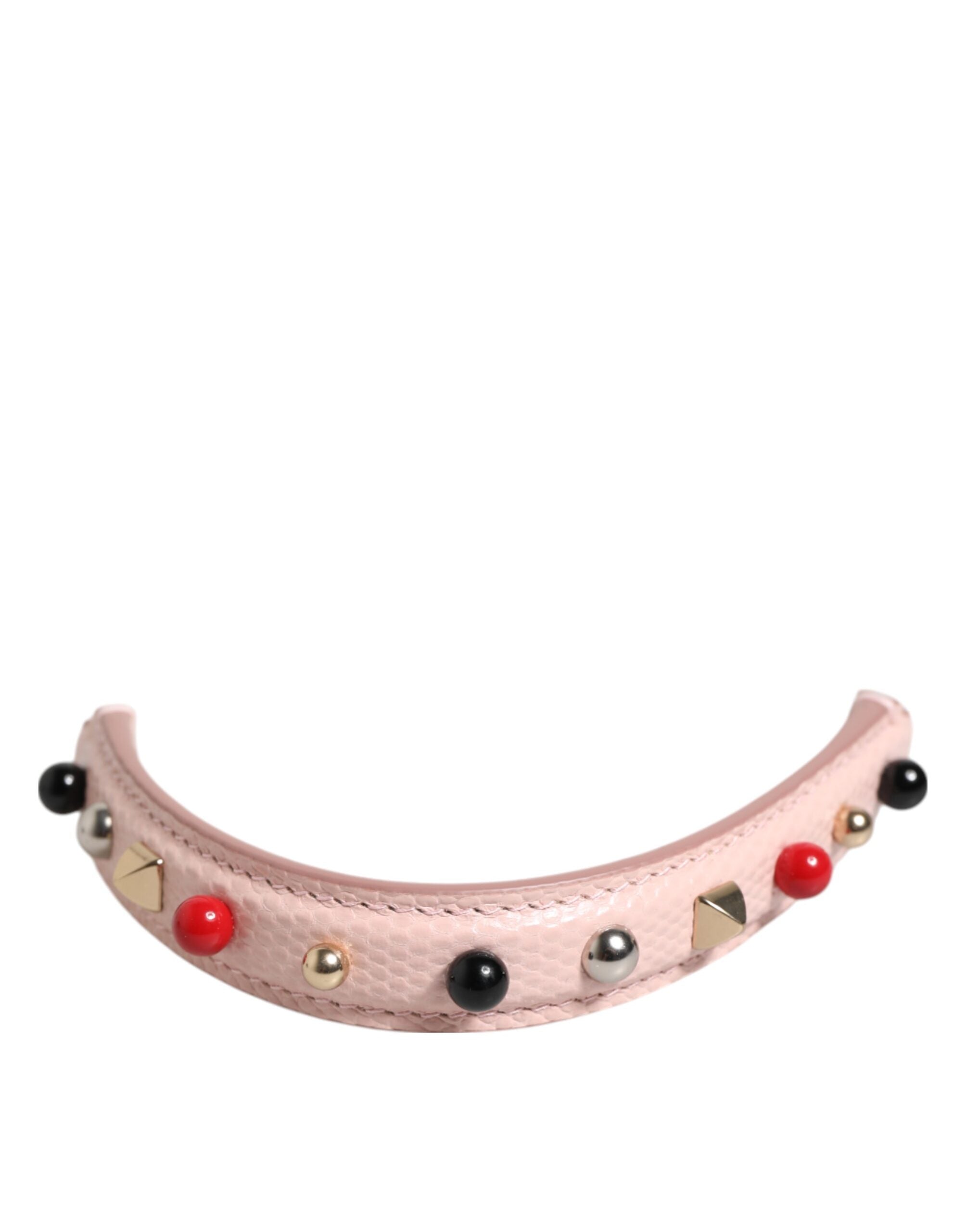 Dolce & Gabbana Light Pink Embellished Leather Bag Handle Shoulder Strap Dolce & Gabbana