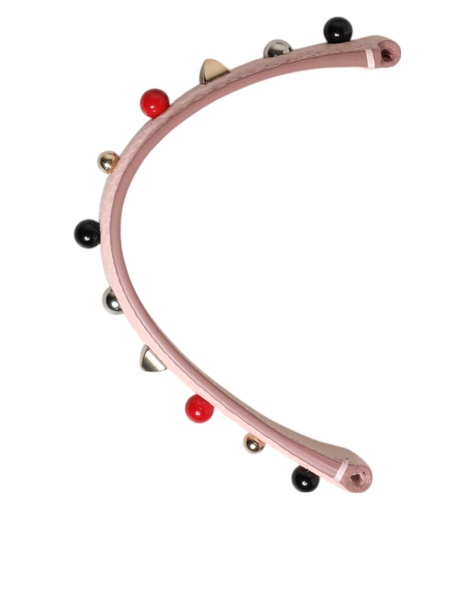 Dolce & Gabbana Light Pink Embellished Leather Bag Handle Shoulder Strap Dolce & Gabbana