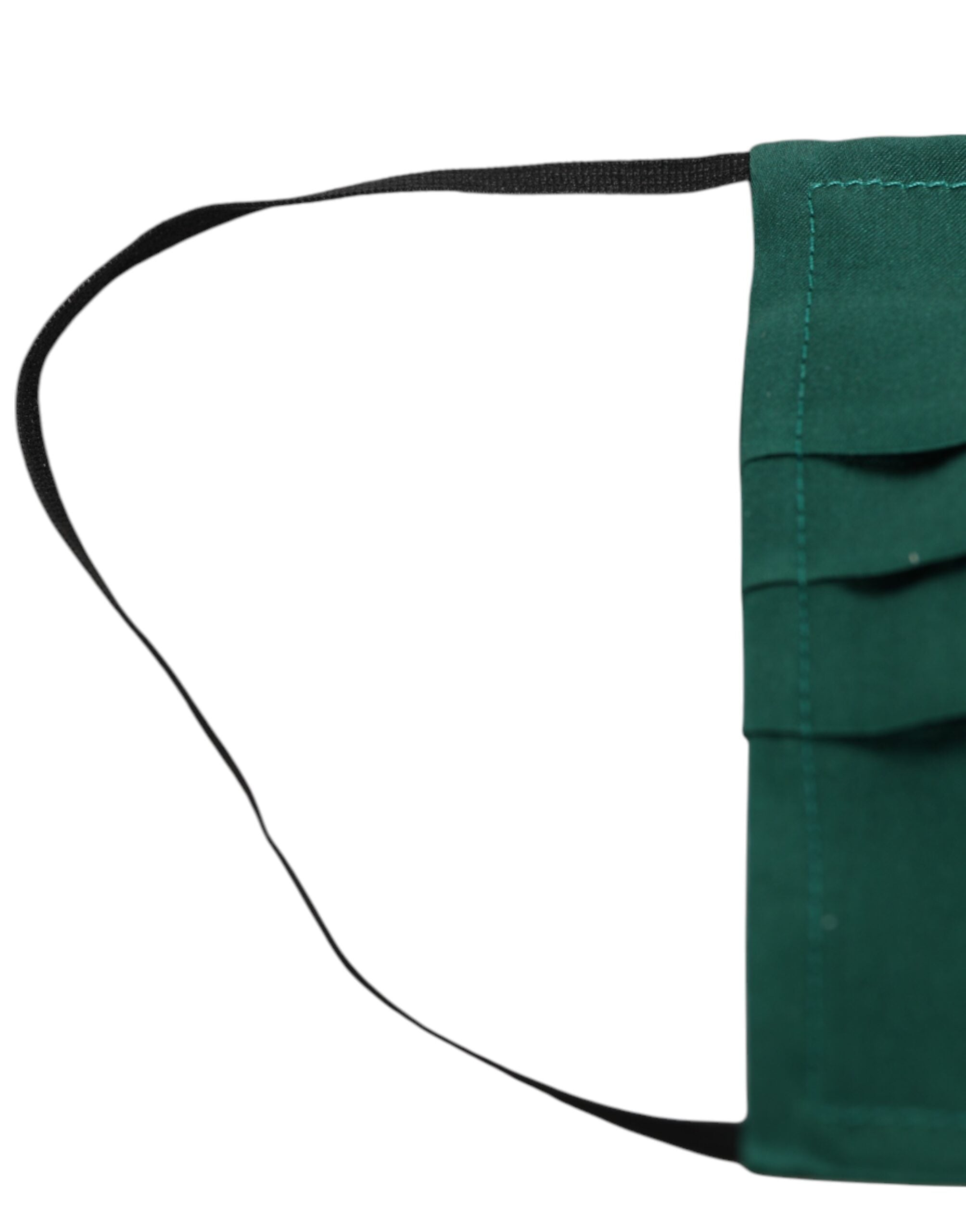 Dolce & Gabbana Green Silk Pleated Elastic Ear Strap Face Mask Dolce & Gabbana
