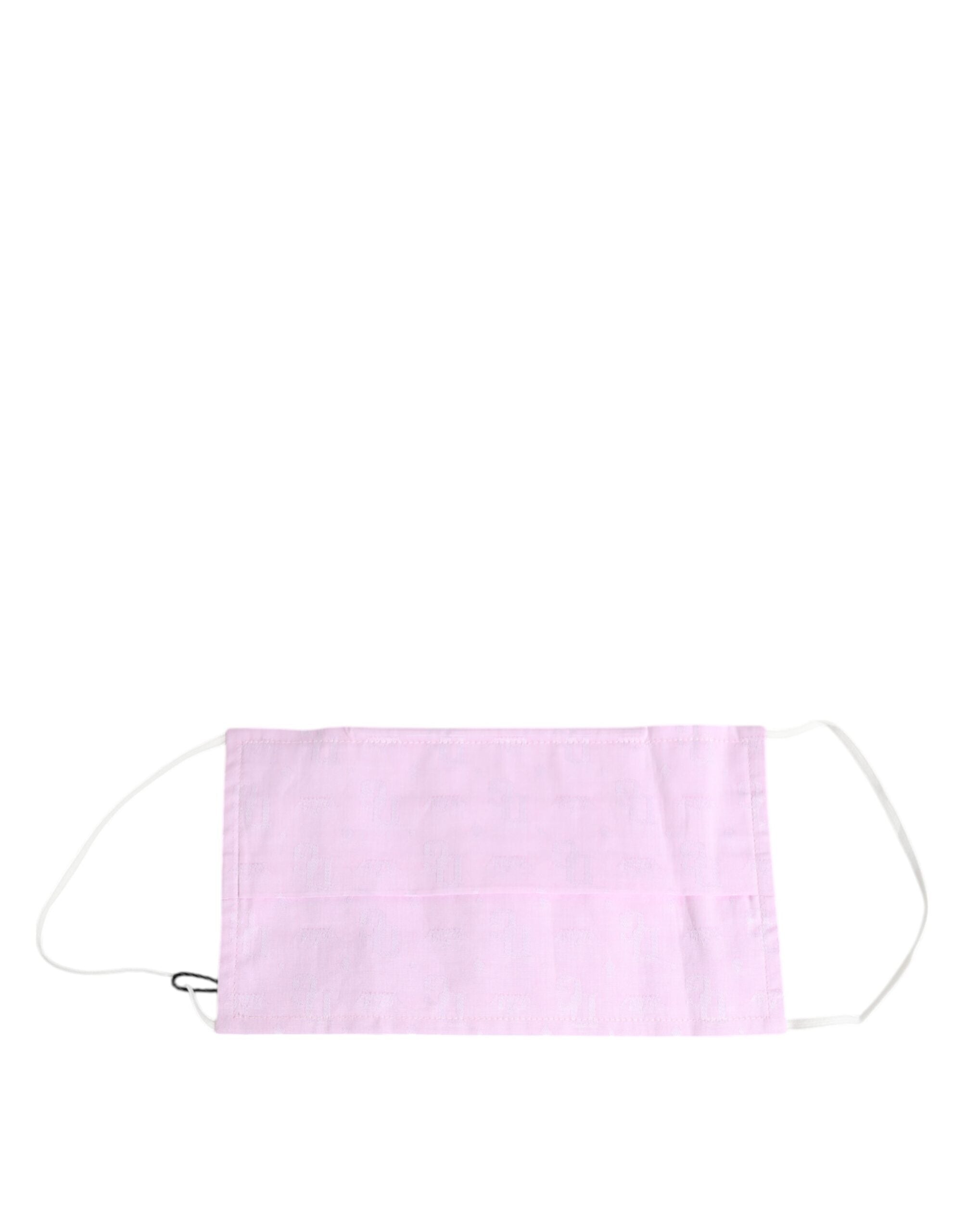 Dolce & Gabbana Pink Cotton Logo Elastic Ear Strap Face Mask Dolce & Gabbana