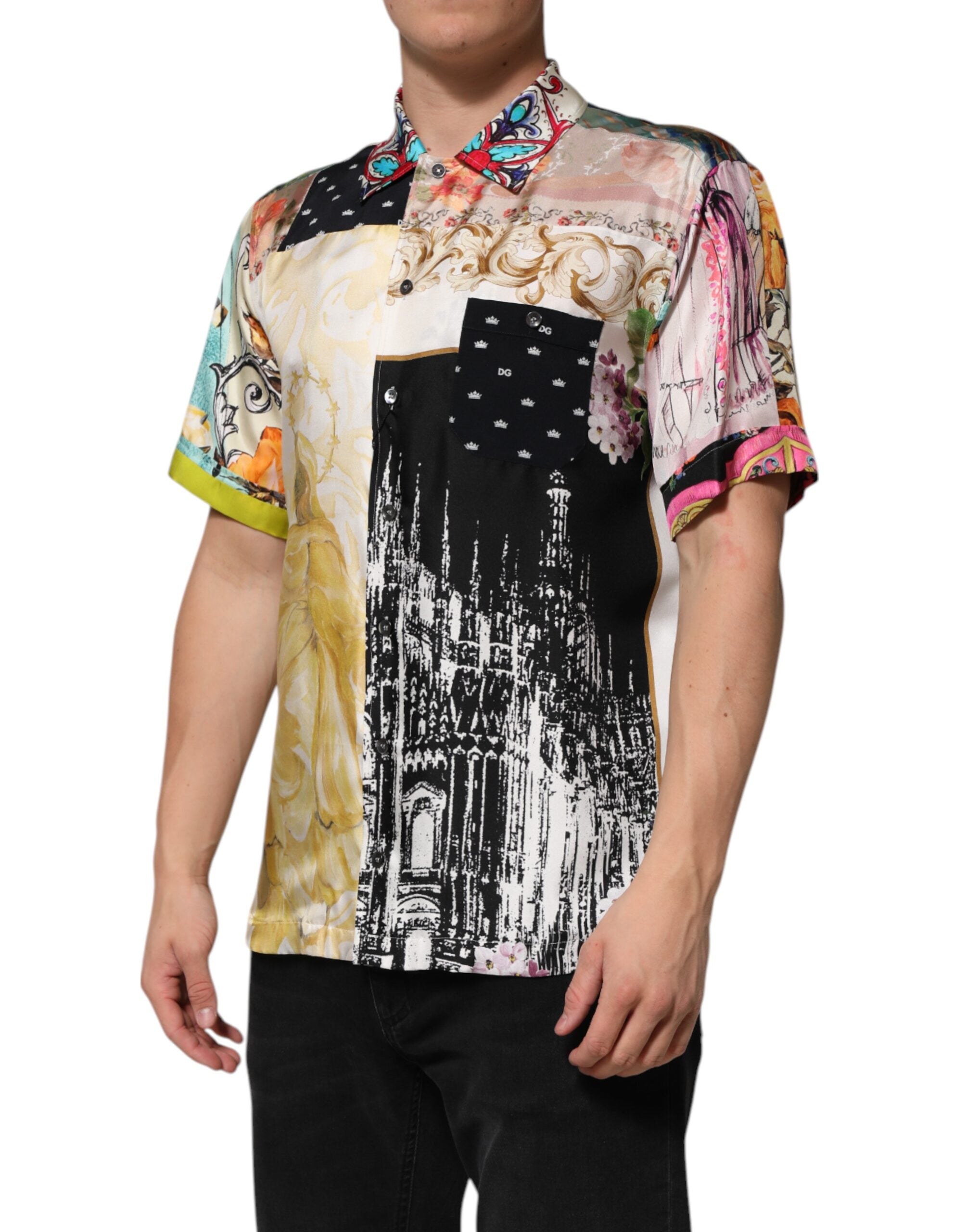 Dolce & Gabbana Multicolor Printed Button Down Casual Shirt Dolce & Gabbana
