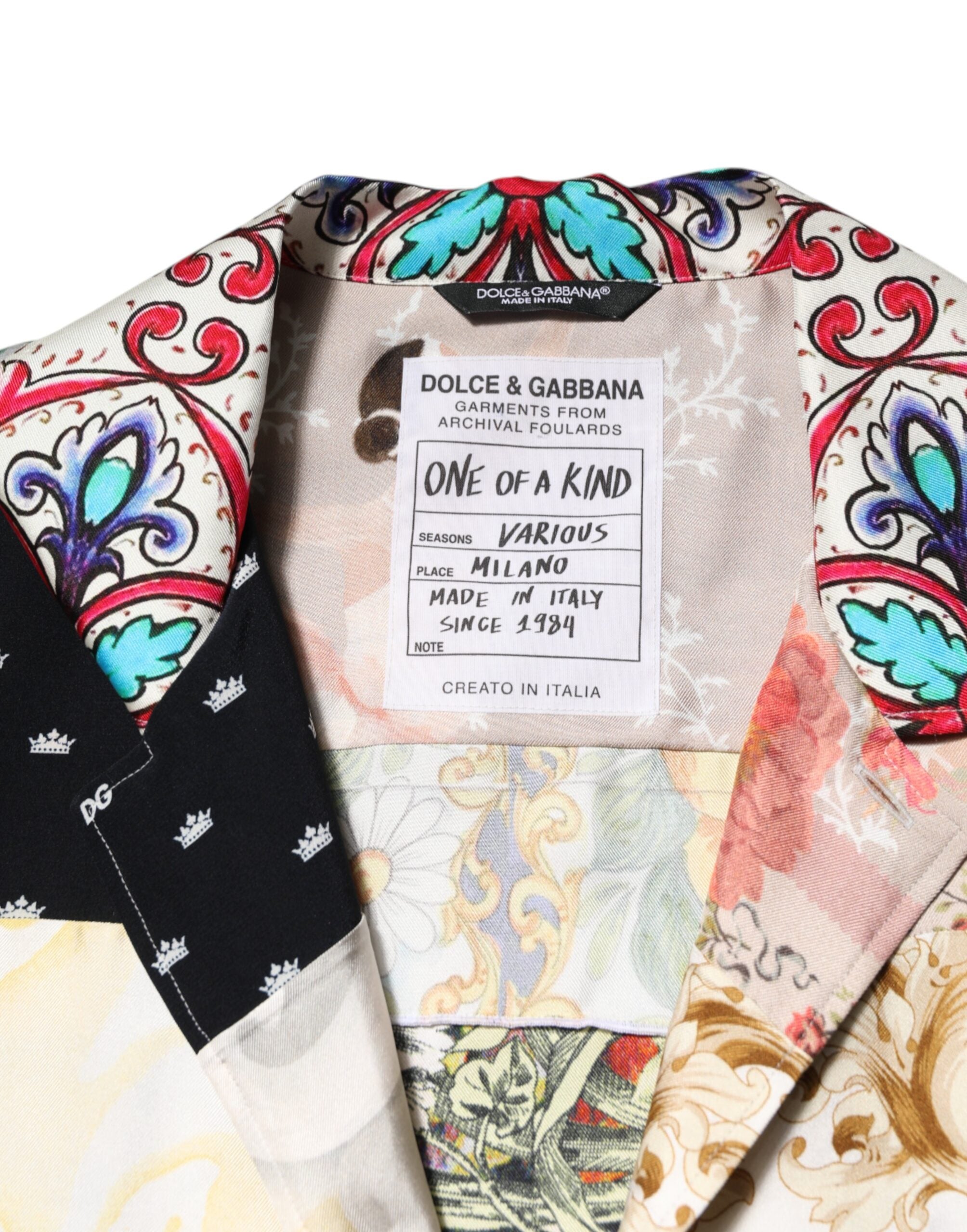 Dolce & Gabbana Multicolor Printed Button Down Casual Shirt Dolce & Gabbana