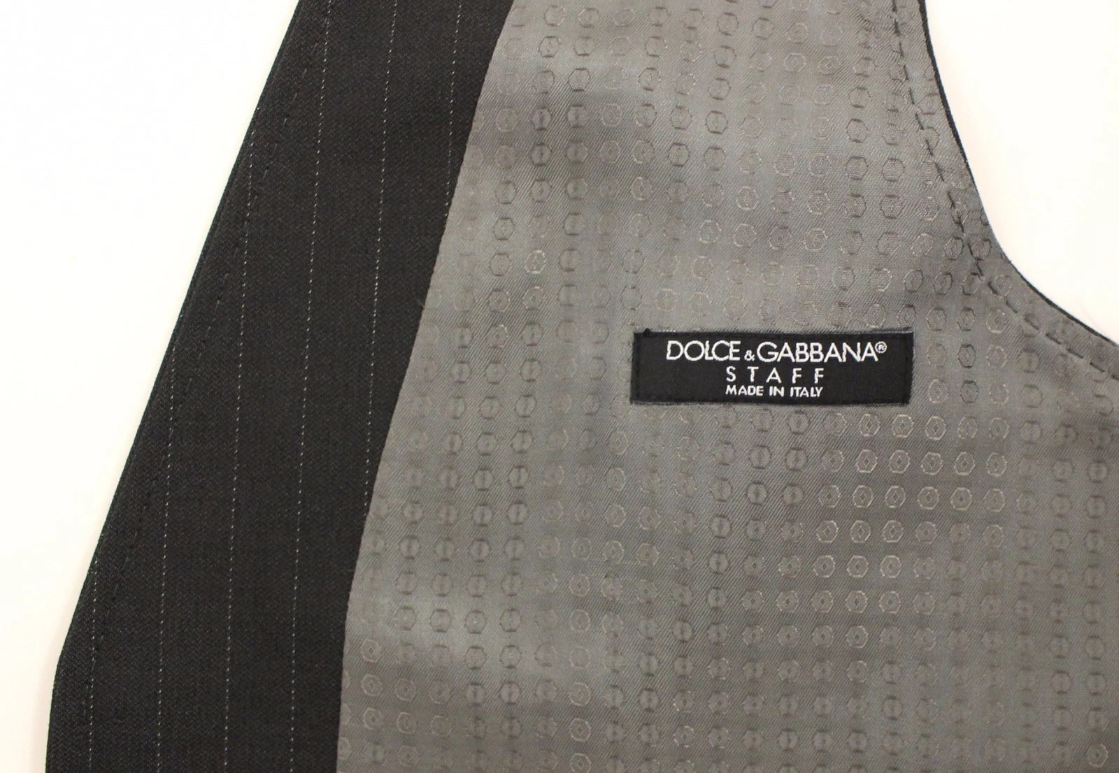 Dolce & Gabbana Gray Striped Formal Dress Gilet Vest Dolce & Gabbana
