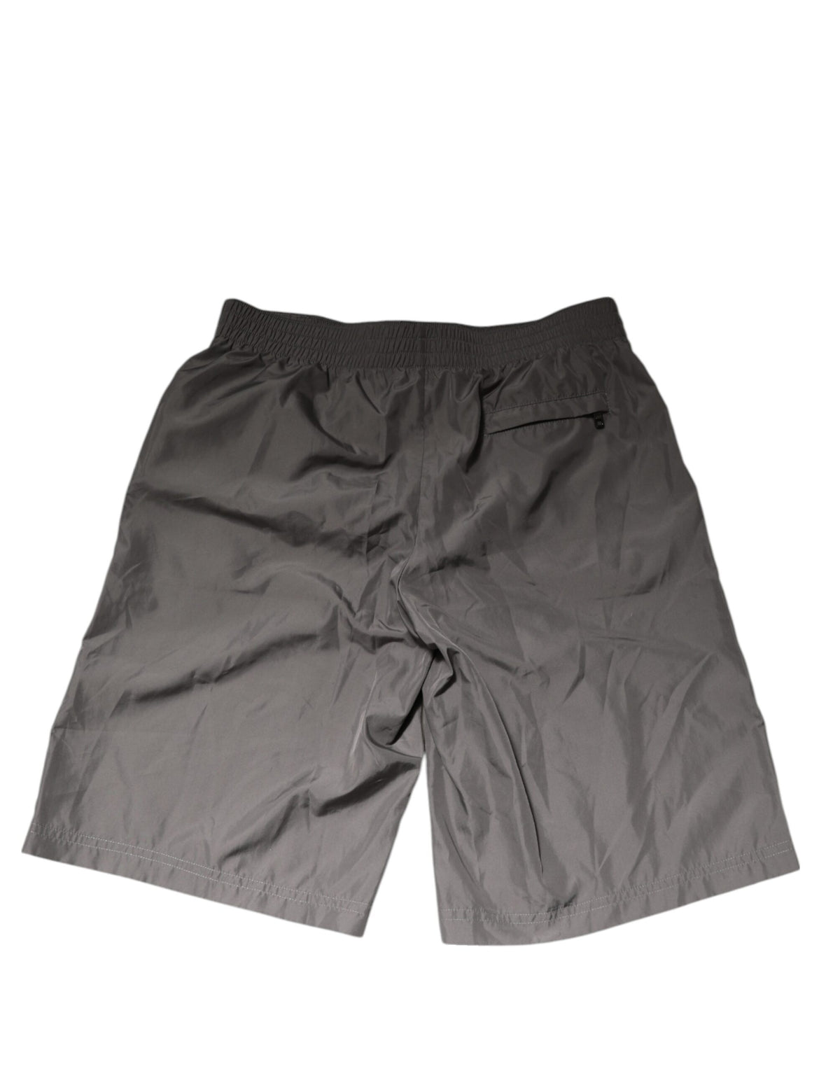Dolce & Gabbana Light Gray Nylon Elastic Waist Shorts Swimwear