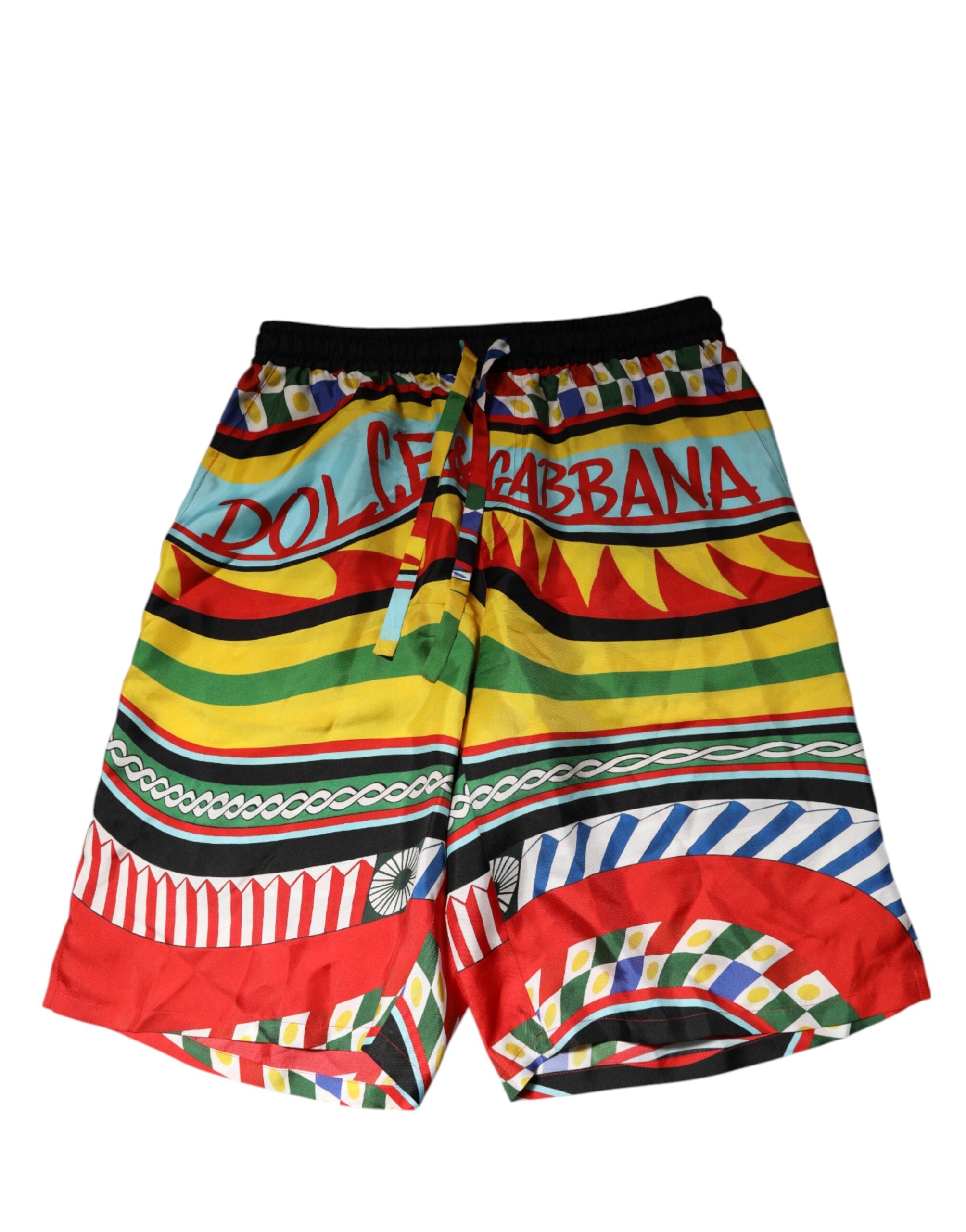 Dolce & Gabbana Multicolor Sicilian Carretto Shorts Swimwear Dolce & Gabbana