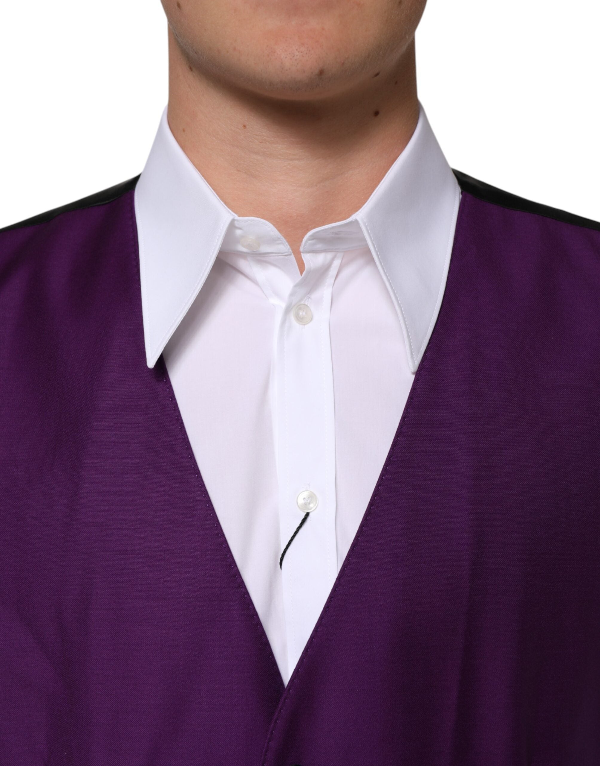 Dolce & Gabbana Purple Wool Dress Formal Waistcoat Vest Dolce & Gabbana