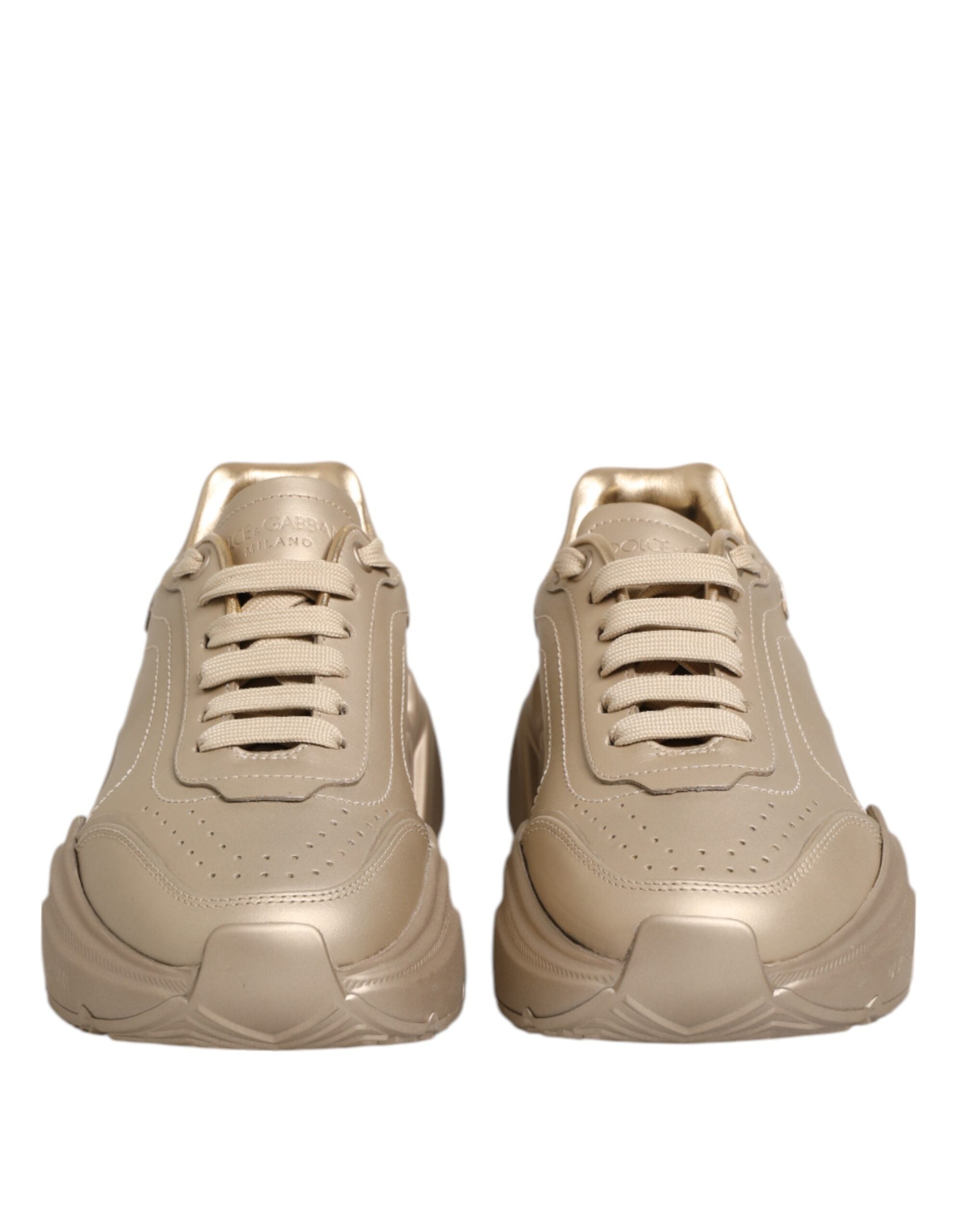 Dolce & Gabbana Gold Leather Daymaster Women Sneaker Shoes Dolce & Gabbana