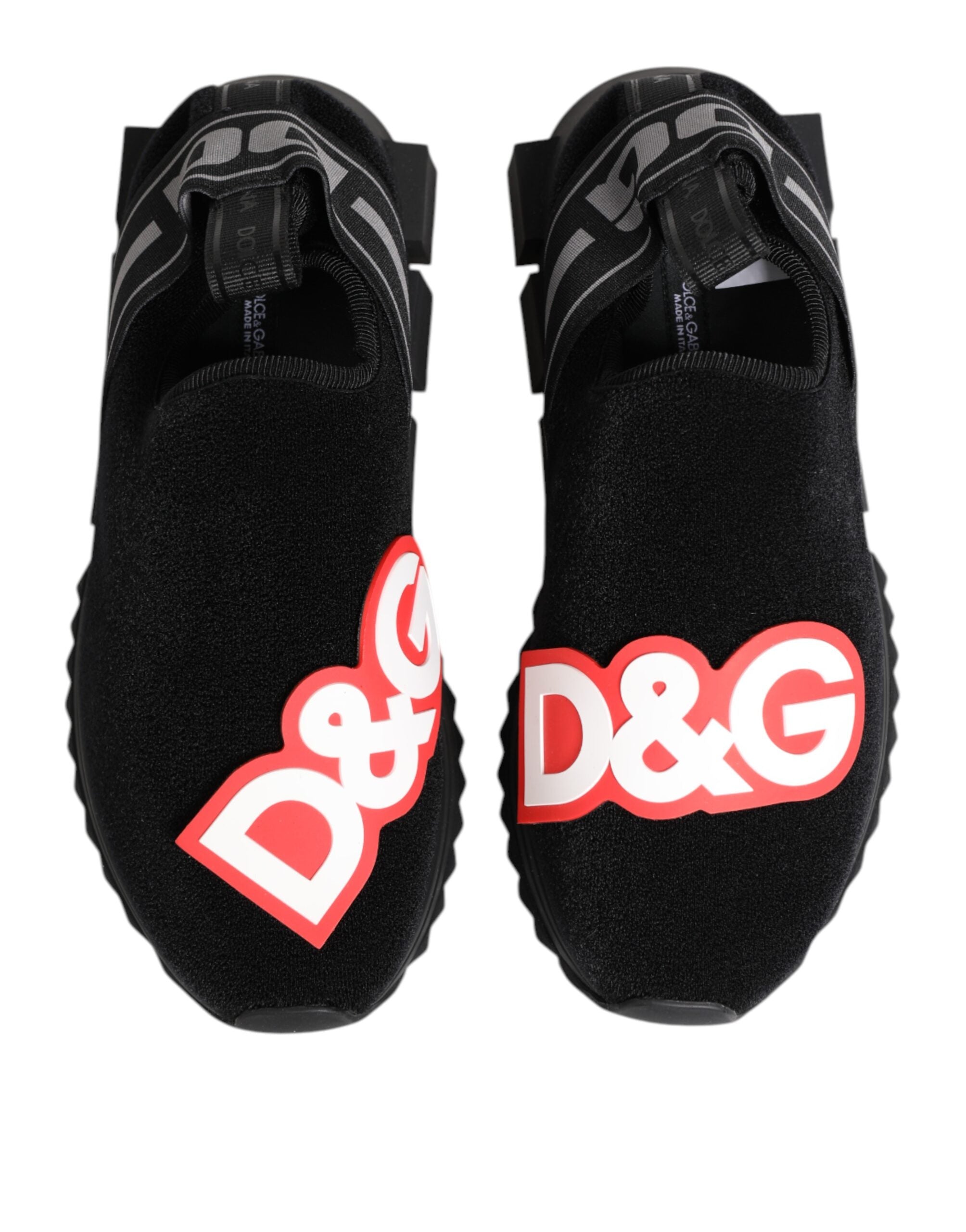 Dolce & Gabbana Black Grey Slip On Sorrento Sneakers Shoes Dolce & Gabbana