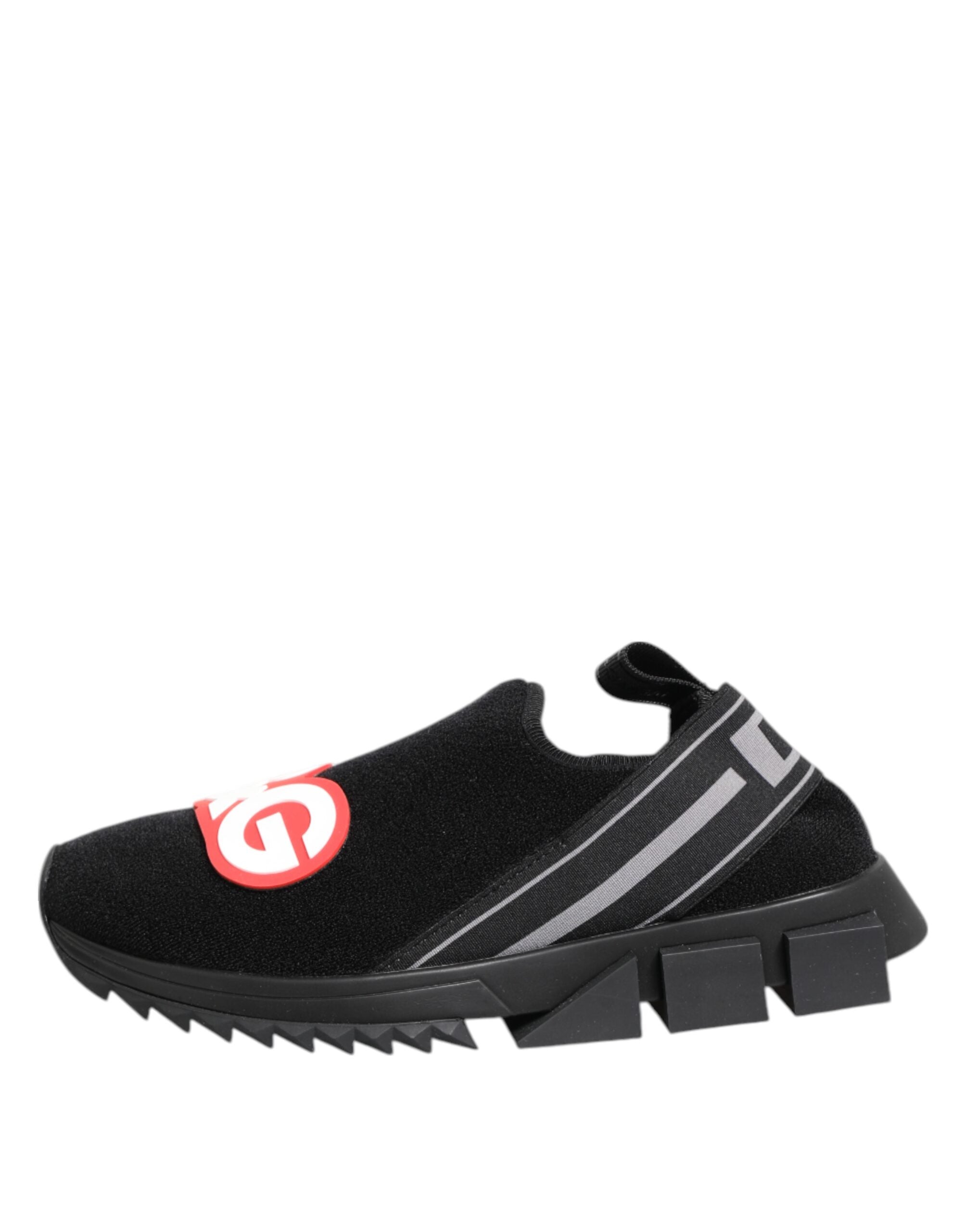 Dolce & Gabbana Black Grey Slip On Sorrento Sneakers Shoes Dolce & Gabbana