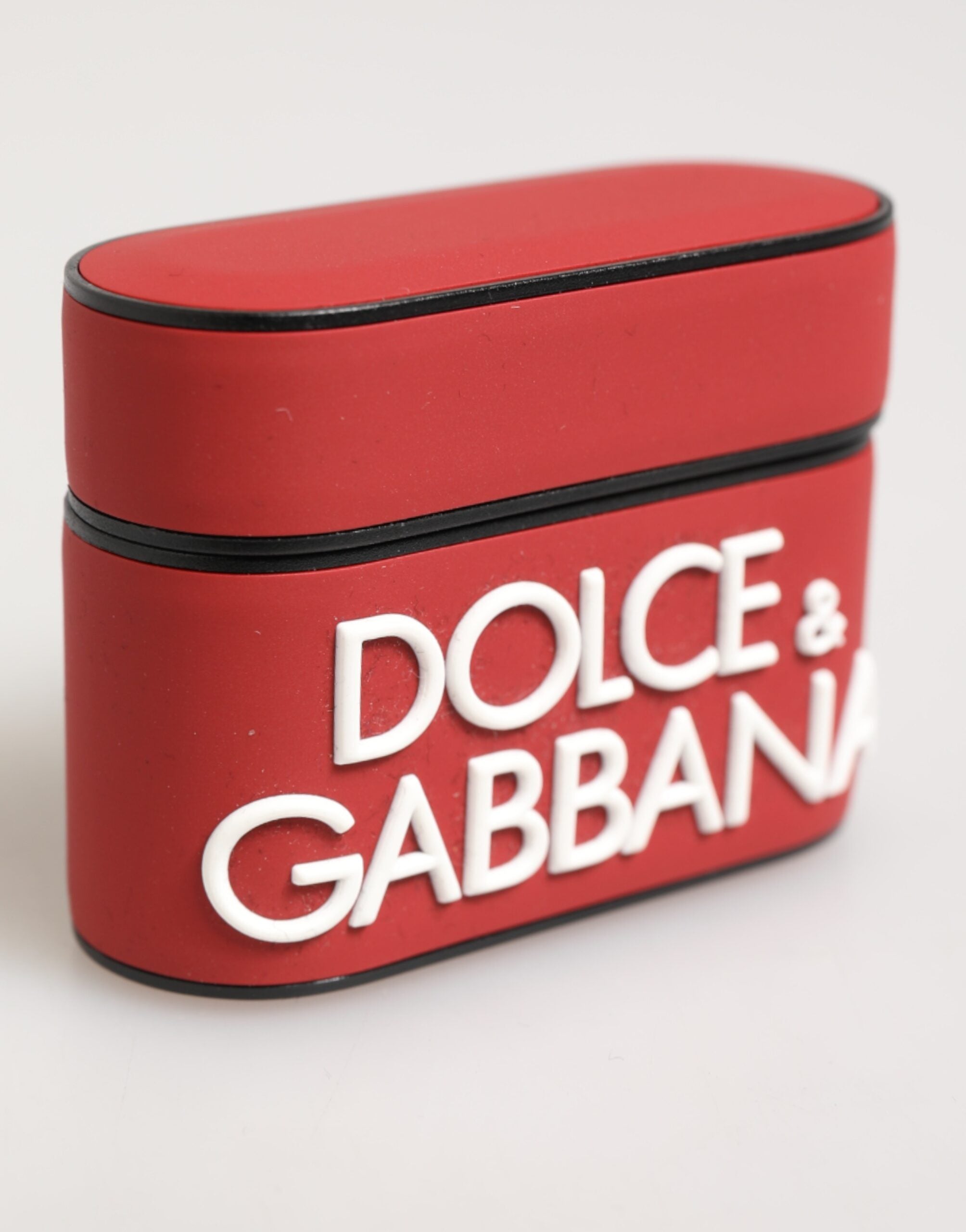 Dolce & Gabbana Red White Silicone Embossed Logo Accessory Airpods Case Dolce & Gabbana
