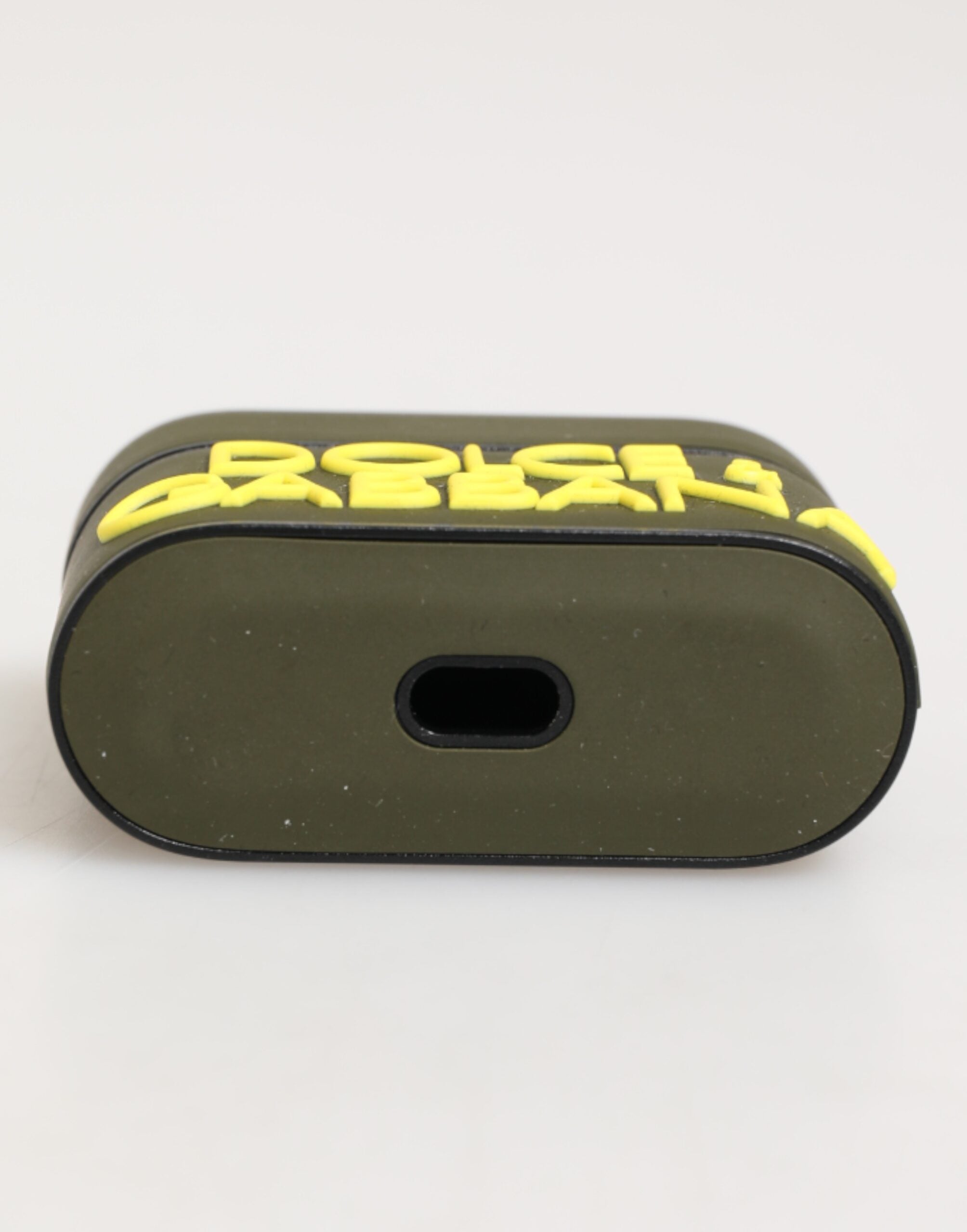 Dolce & Gabbana Army Green Rubber Logo Embossed Accessory Airpods Case Dolce & Gabbana