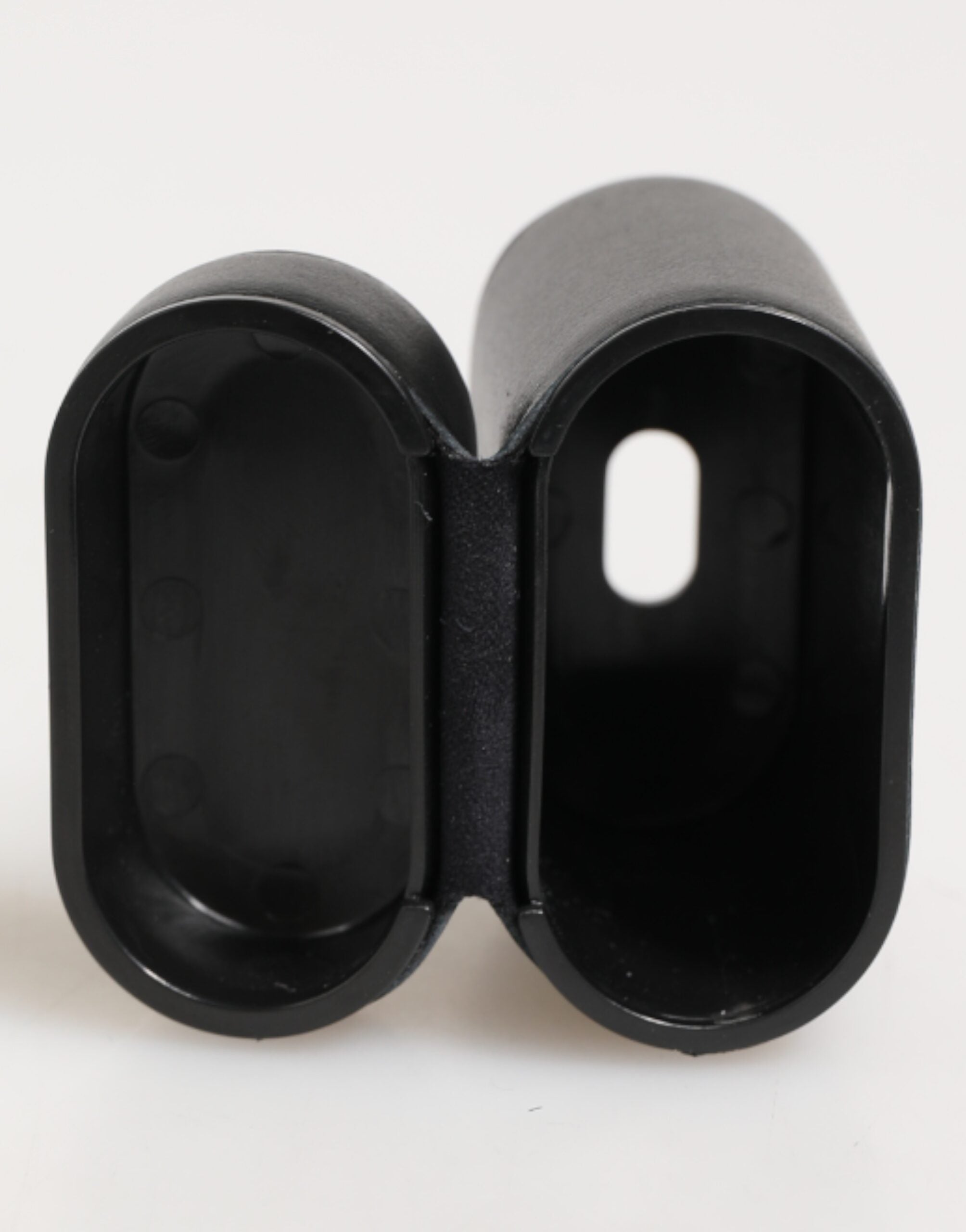 Dolce & Gabbana Black Calfskin Leather Logo Print Flip Holder Airpods Case Dolce & Gabbana
