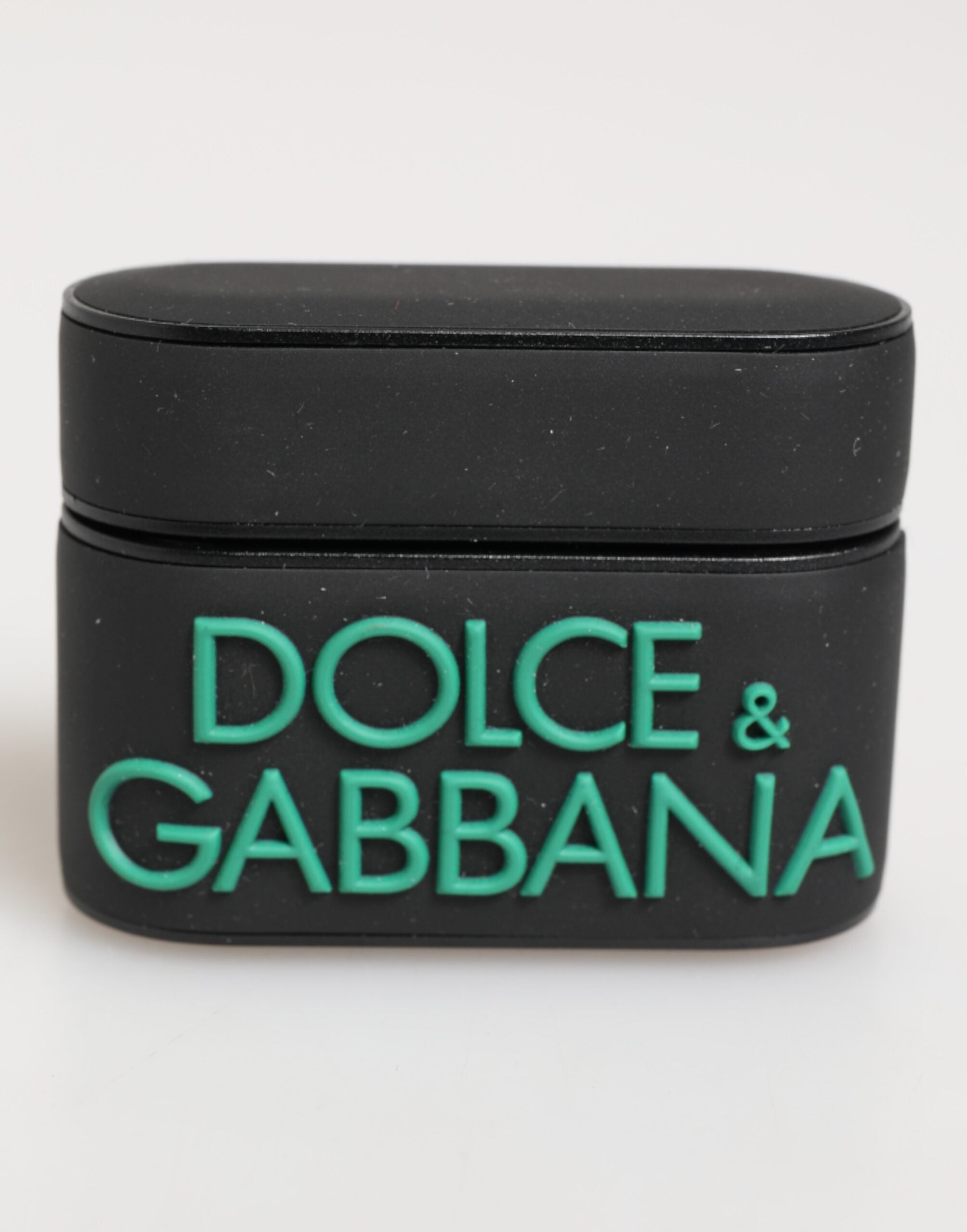 Dolce & Gabbana Black Mint Rubber Logo Embossed Accessory Airpods Case Dolce & Gabbana