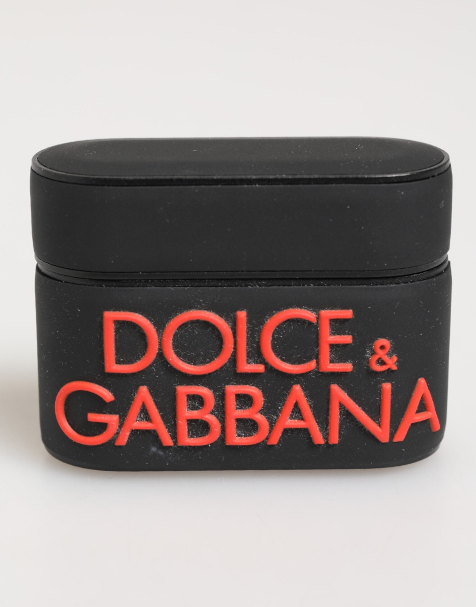 Dolce & Gabbana Black Orange Rubber Logo Embossed Accessory Airpods Case Dolce & Gabbana