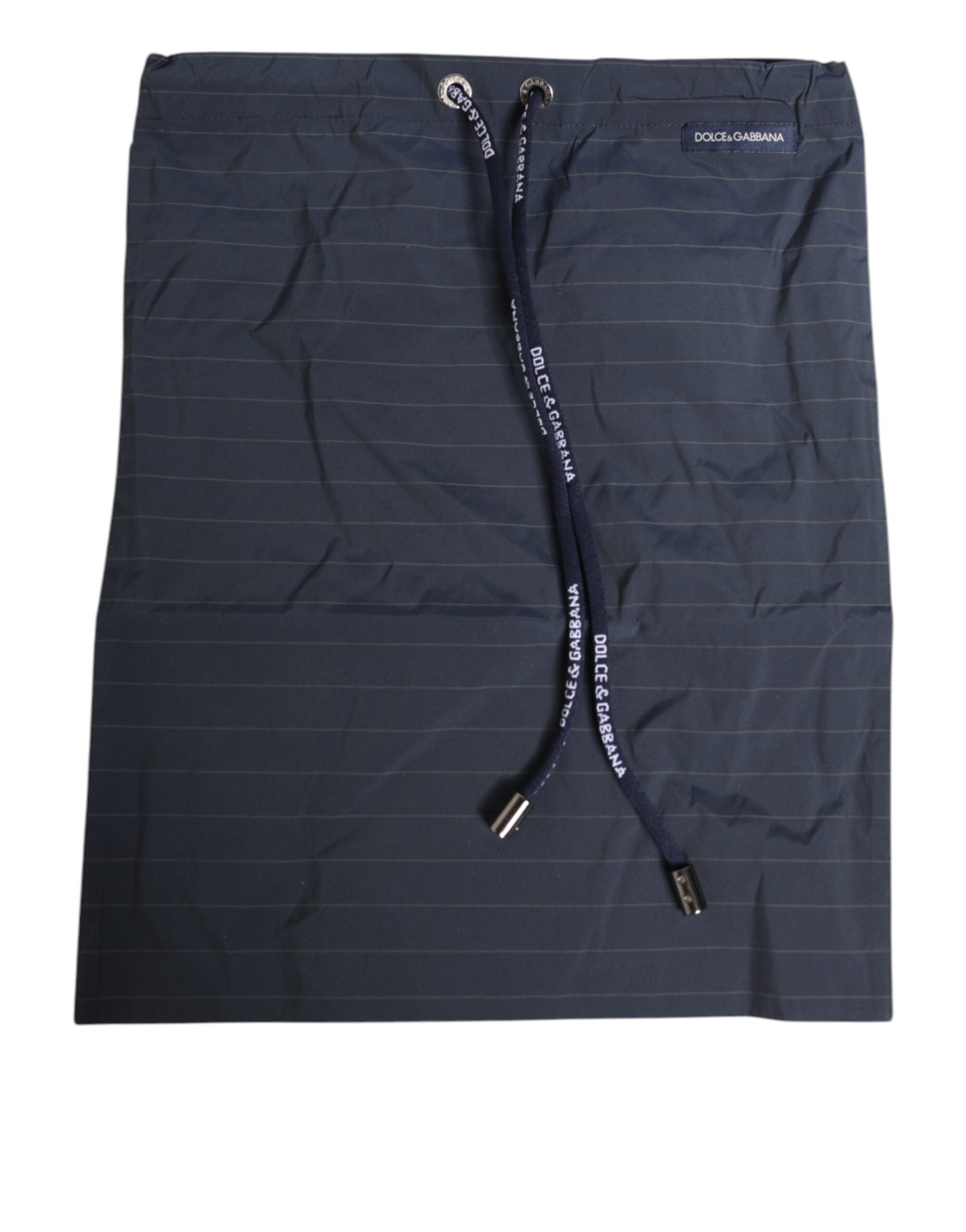 Dolce & Gabbana Navy Blue Polyester Pinstripe Men Shorts Swimwear Dolce & Gabbana
