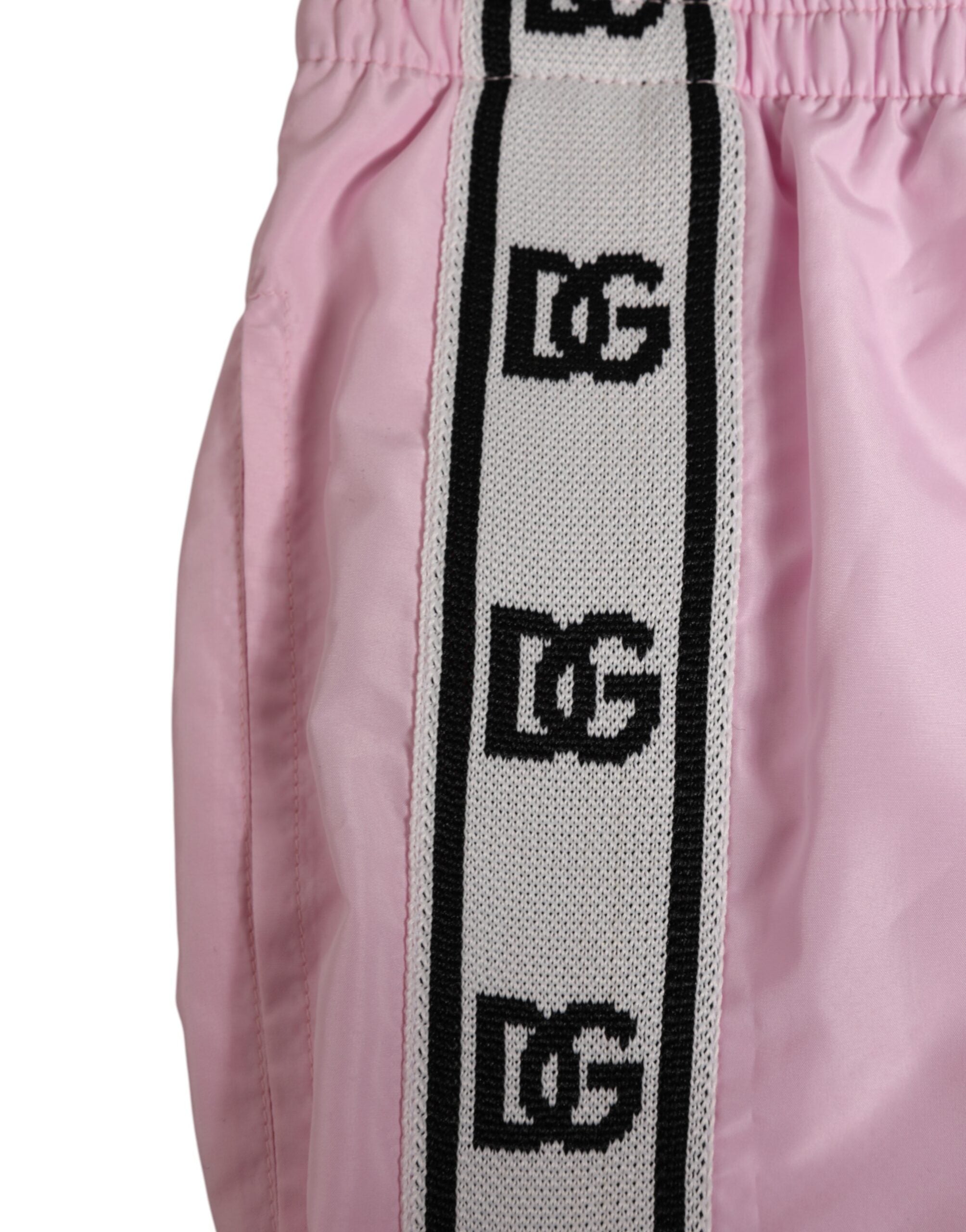 Dolce & Gabbana Pink Nylon Logo Side Stripe Beachwear Men Swimwear Dolce & Gabbana